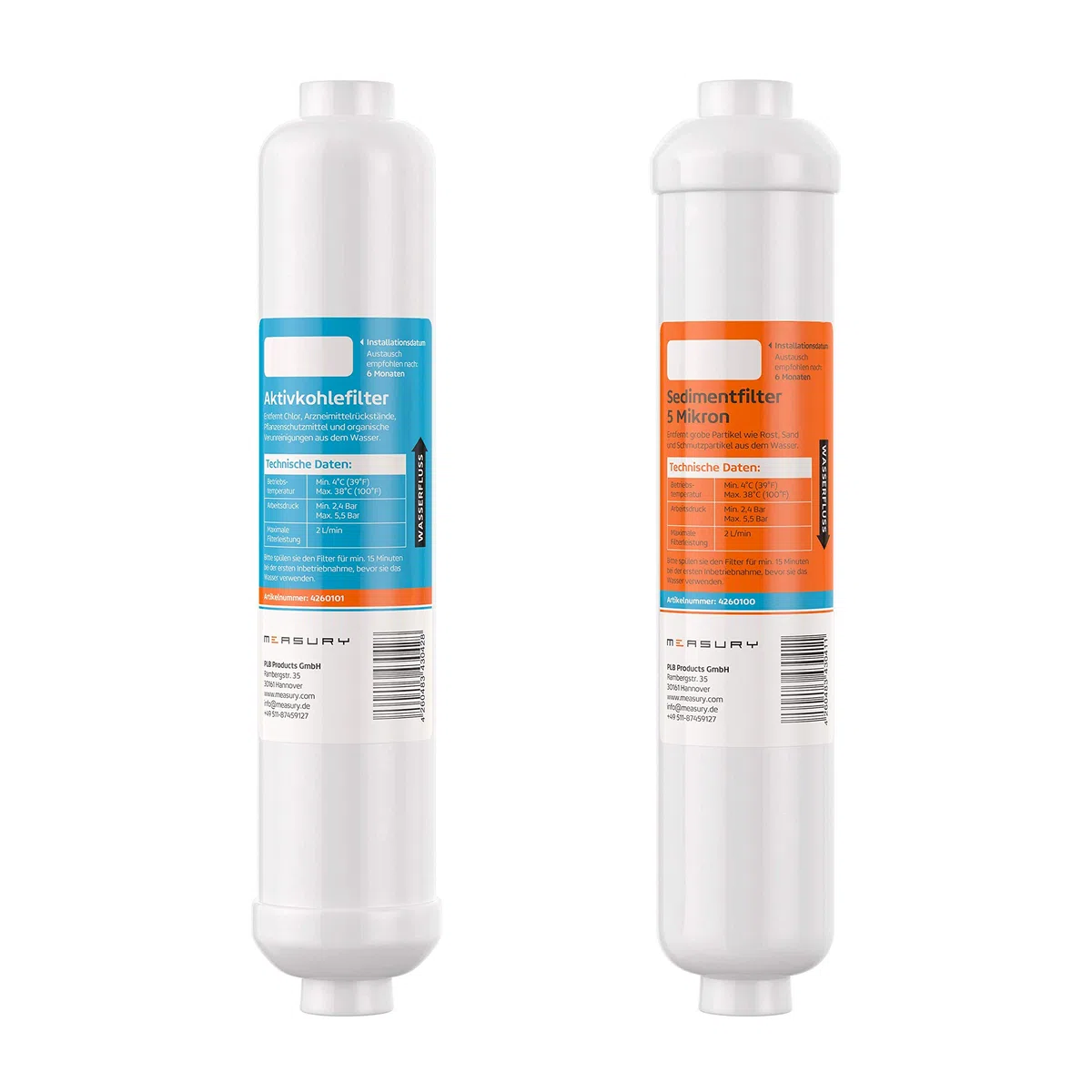 Measury Kit di Filtri per Osmosi, Filtri a Sedimenti/Filtro a Carbone Attivo, Filtro di Ricambio per Sistema di Osmosi Inversa