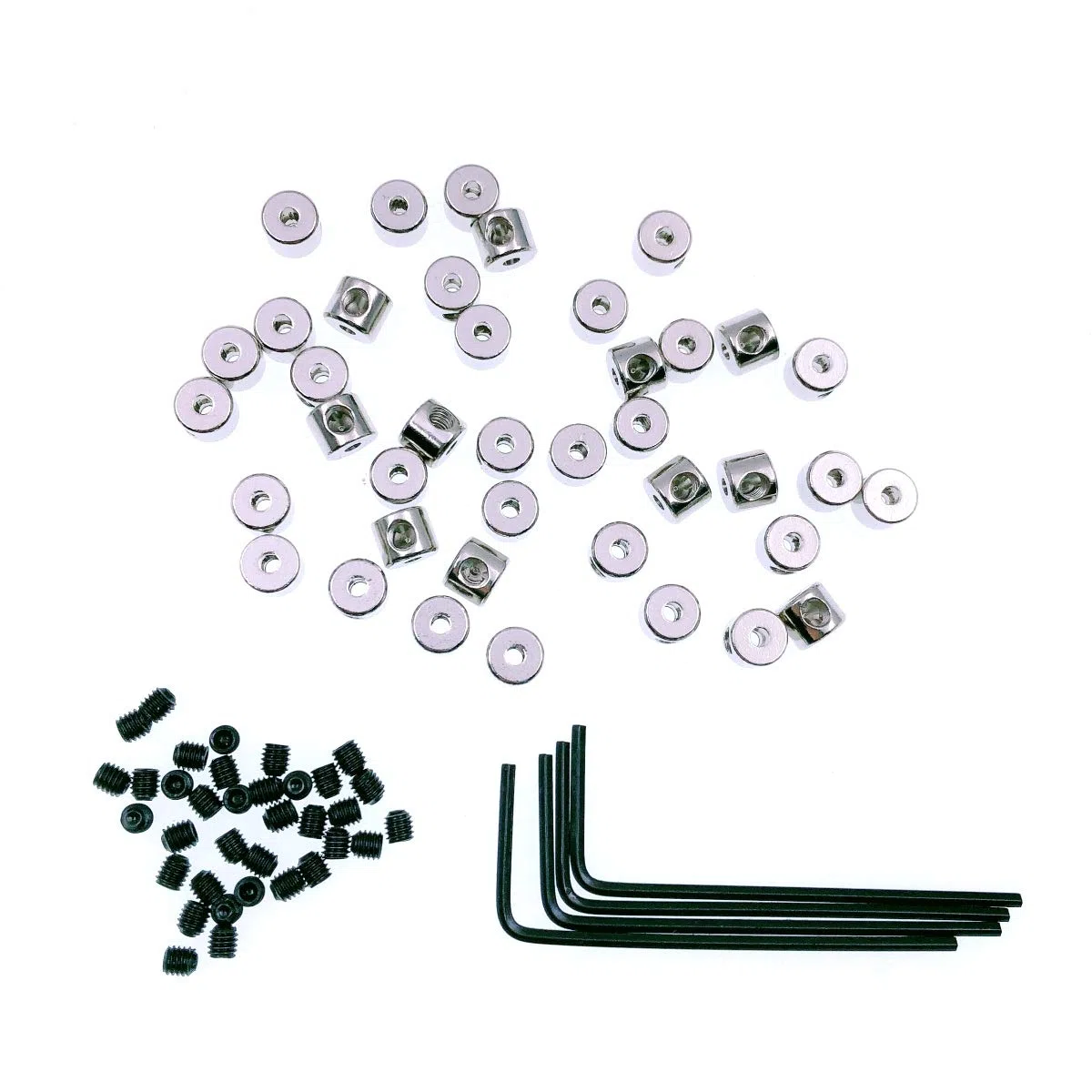 JZK 40 x Pin Keepers 6 x 5 mm Fermagli per perni di bloccaggio Spilla di Bloccaggio + 4 x Chiave Inglese per insegne Distintivo Etichetta Nome