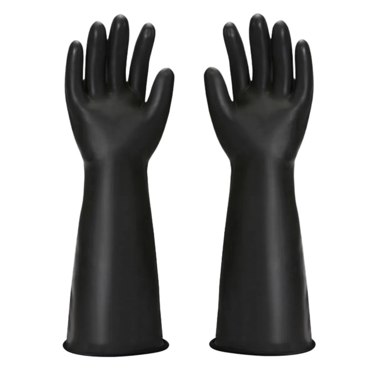 Guanti Resistenti a Sostanze Chimiche, Guanti in Lattice Resistenti, Guanti Industriali a Braccio Impermeabili,Resistono a Forti Acidi, Alcali e Olio (Nero, 45CM)