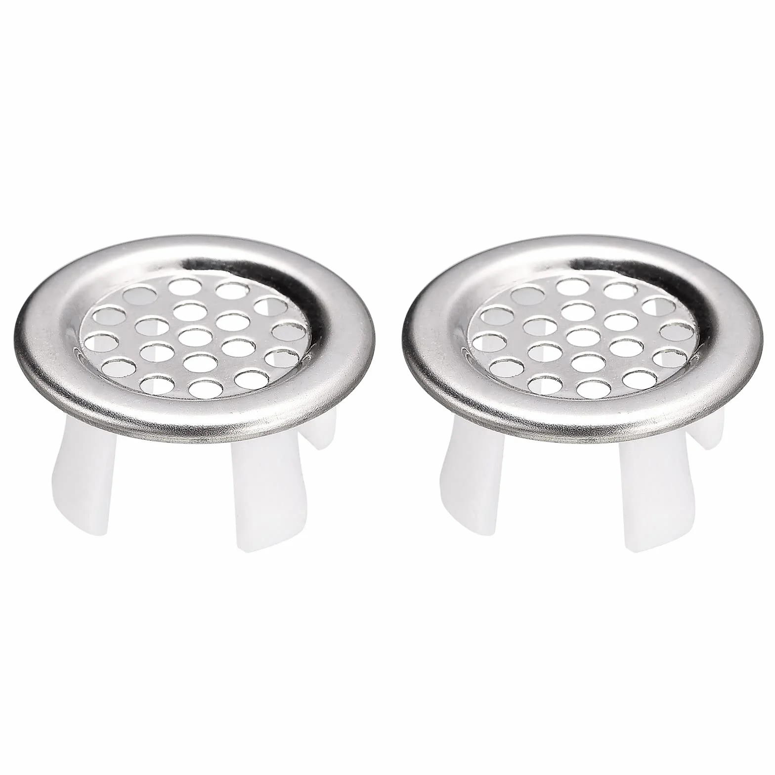 QUARKZMAN Lavello Dettaglio Fuoriuscita Coperchio, 2pz Lavello Fuoriuscita cerchio 26mm Metallo Bagno Cucina Lavello Foro Inserisci Cappucci Rotondi, Argento