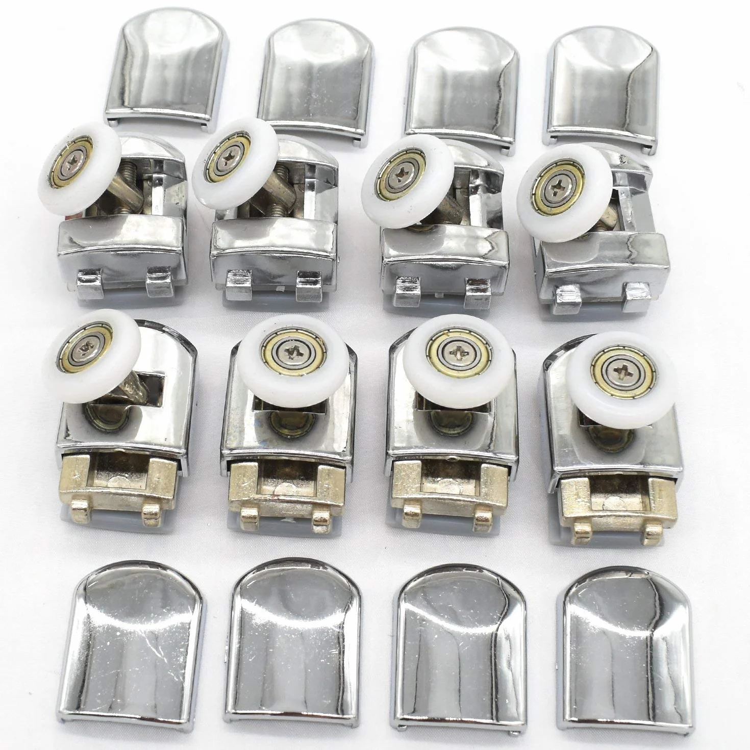YUANQIAN Set di 8 cuscinetti per box doccia, 25 mm di diametro, pezzi di ricambio per bagno, per parte superiore e inferiore del box doccia