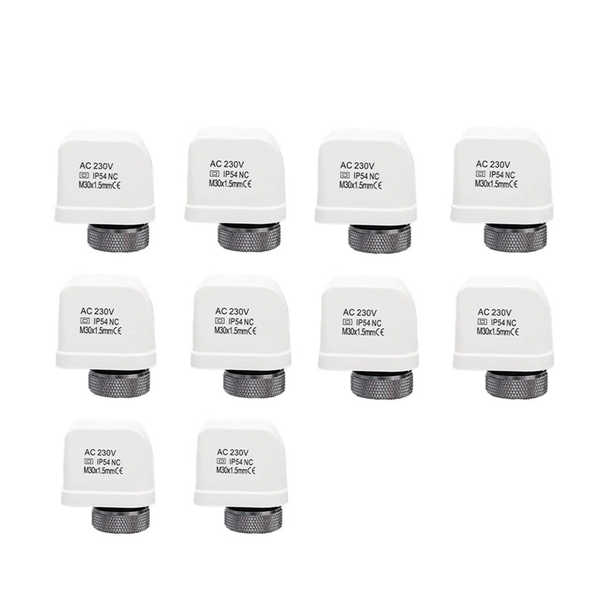 Attuatore termico AC230V a 4 fili normalmente chiuso (valvola di zona)(4 wires-230V10pieces)