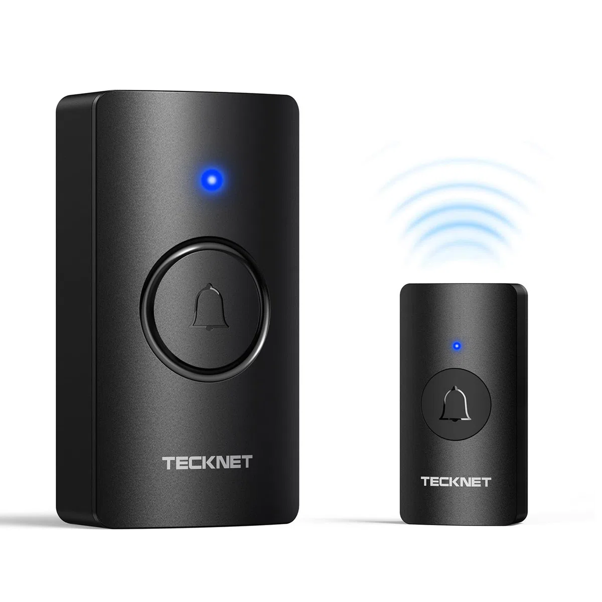 TECKNET Campanello Senza Fili a Batteria, Set di Campanelli Impermeabile IP67 con Portata Wireless di 400 metri, 5 Livelli di Volume e 60 Rintocchi con Durata Della Batteria di 4,5 anni, per Casa