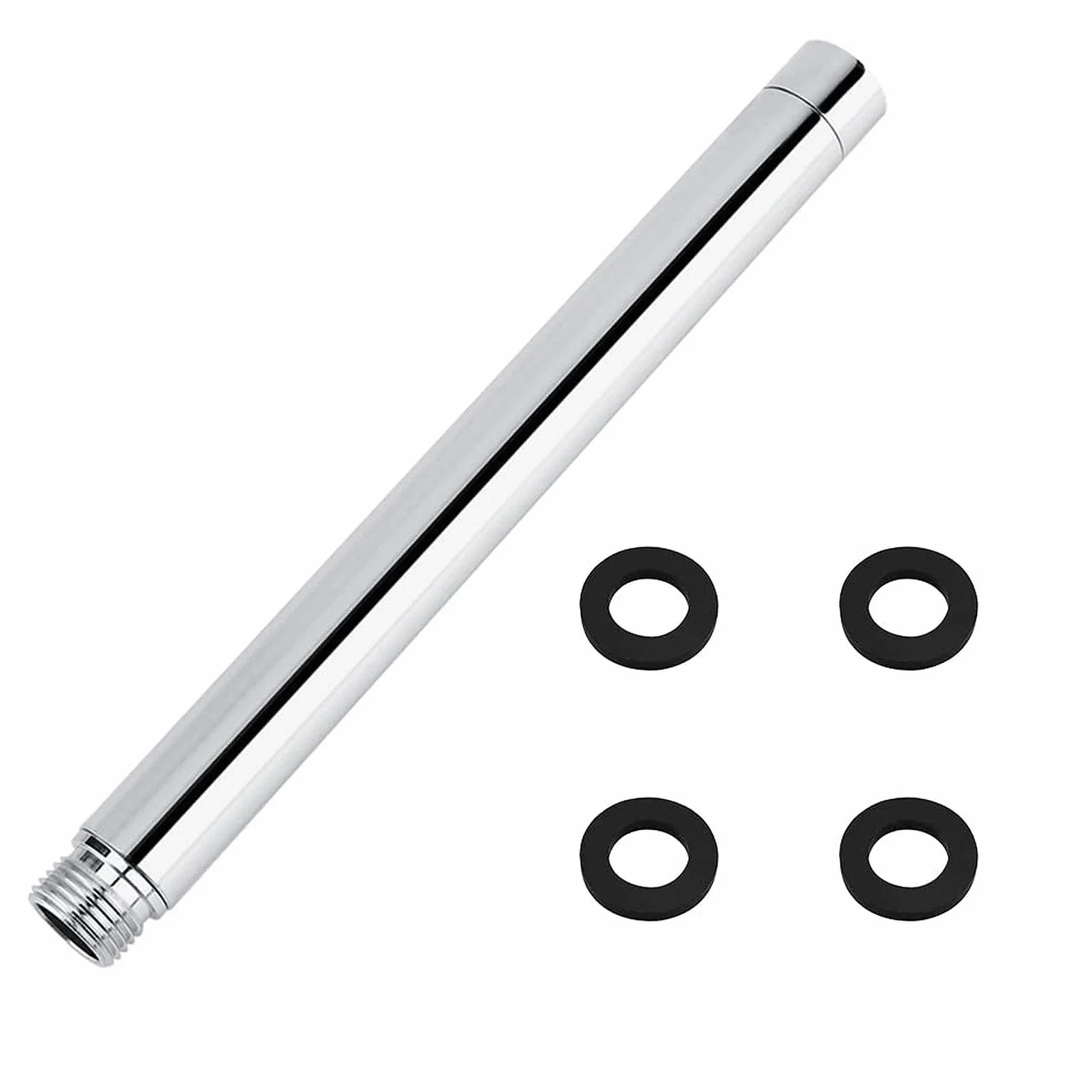 28cm Prolunga per Braccio Doccia in Acciaio Inossidabile Finitura Cromata Pollici in Argento Tubo per Braccio di Prolunga per Soffione Doccia Tubo in Tondo per Accessori da Bagno