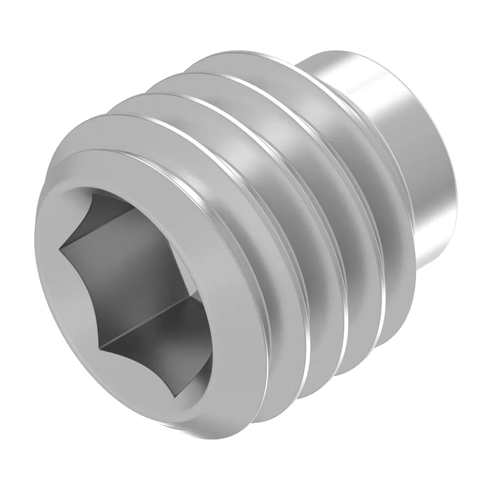 SECCARO Perni filettati con esagono incassato e perno M6 x 6 mm, in acciaio inox V2A VA A2, DIN 915/ISO 4028, 20 pezzi