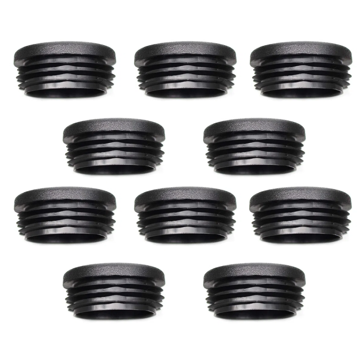 Enkotrade - 10 tappi lamellari rotondi diametro 48 mm, tappi per tubi, coperture per tubi in polietilene di alta qualità, feltrini