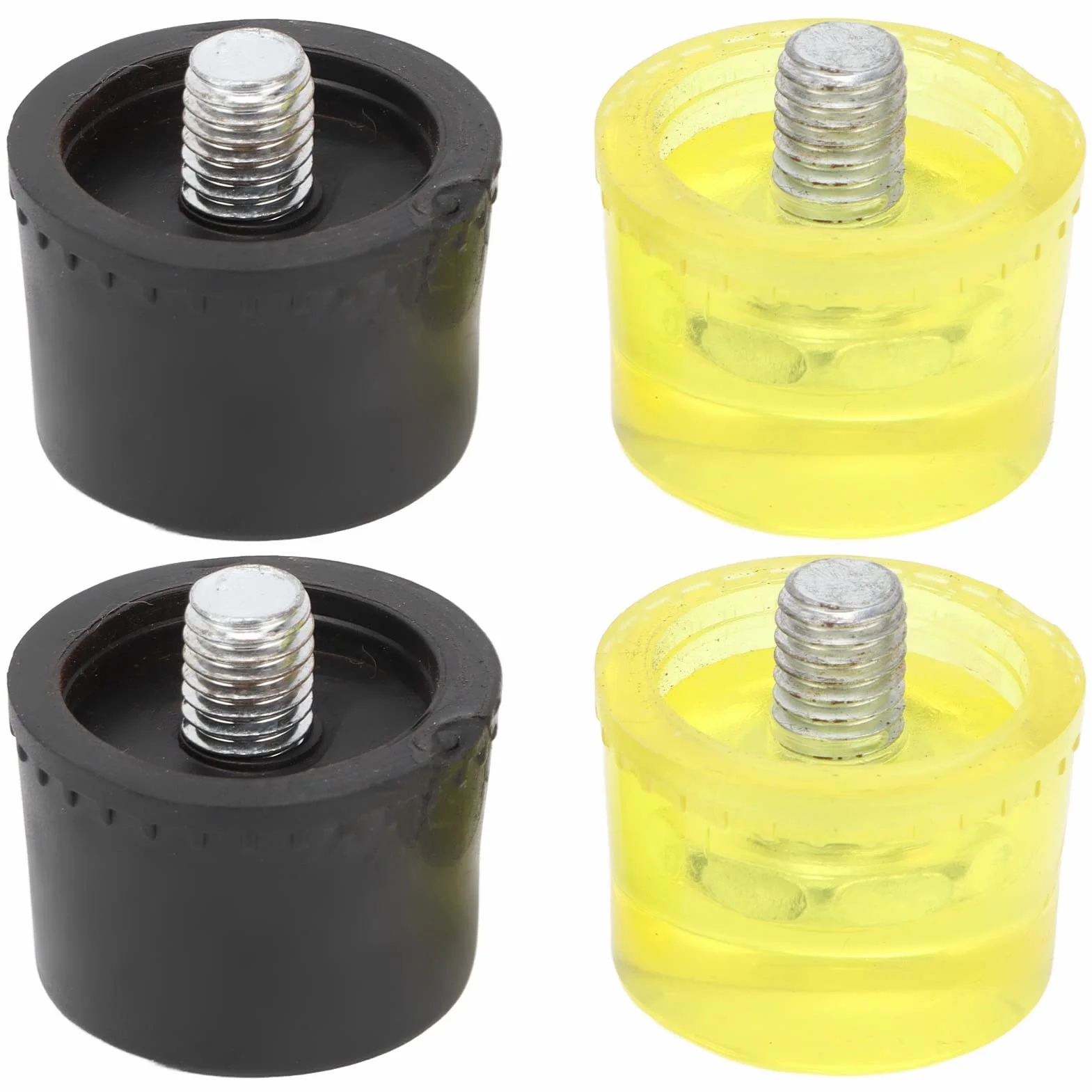 Walfront Set di 2 Punte di Sostituzione del Martello di Gomma della Testa di Percussione della Testa di Percussione di Ricambio del Martello di Martello di Gomma Giallo (Φ40 mm)