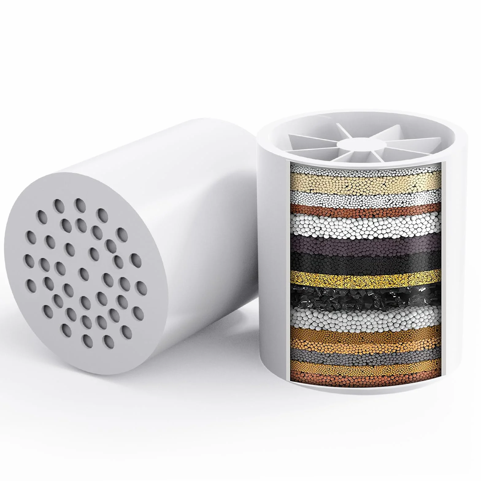 NEW Filtro per Doccia - Filtro Anticalcare Doccia con 2 Cartuccia di Ricambio, Filtro Acqua Doccia pour Rimuove i Metalli Pesanti di Calcare e Cloro e Altri Depositi in Acqua Dura