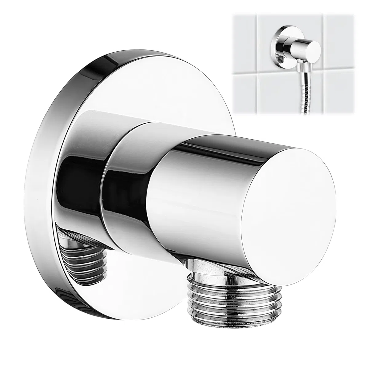 GAESHOW Raccordo per Tubo Doccia A Parete, Attacco Tubo Doccia G1/2", Montaggio A Parete per Doccetta, Accessori da Bagno, Supporto per Braccio Regolabile