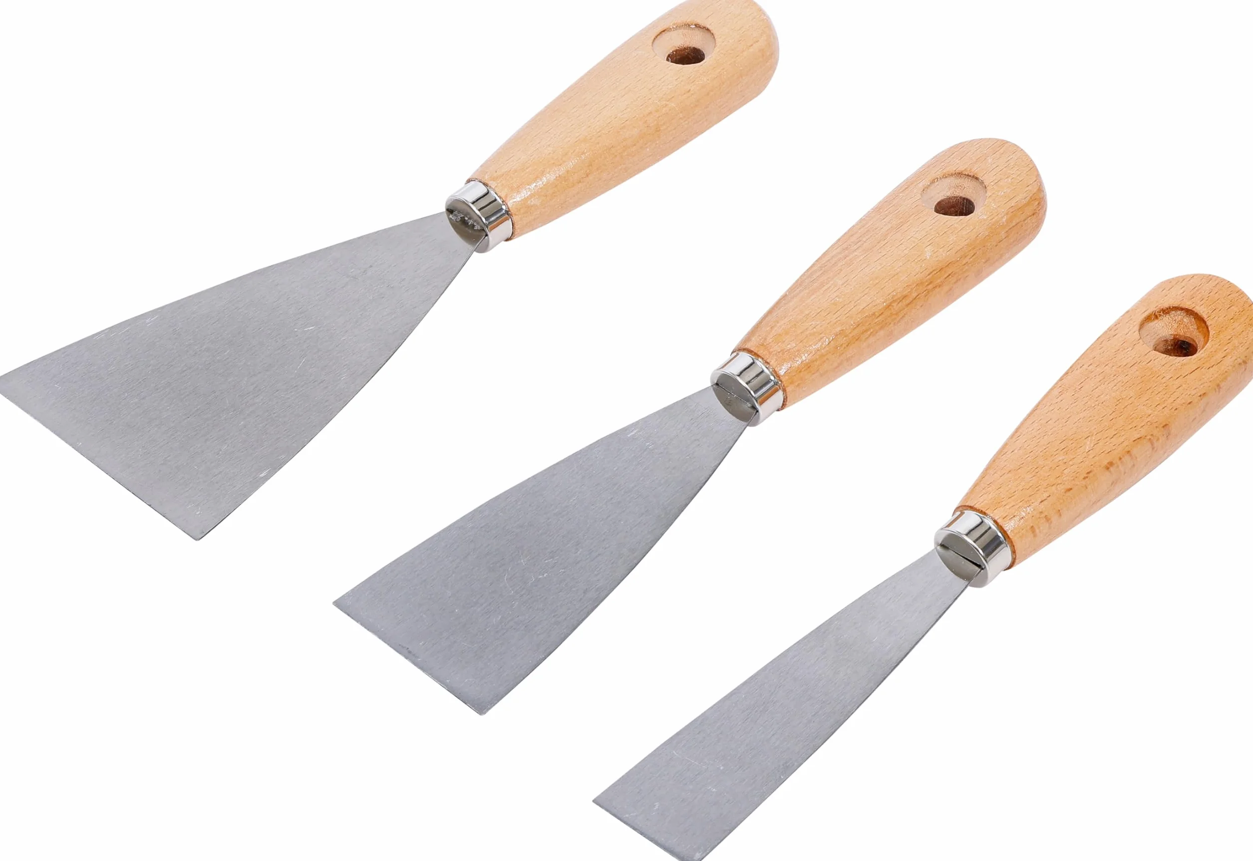 BGS Diy 85218 | Serie di spatole | Manico in legno | 30 / 50 / 80 mm | 3 pz.