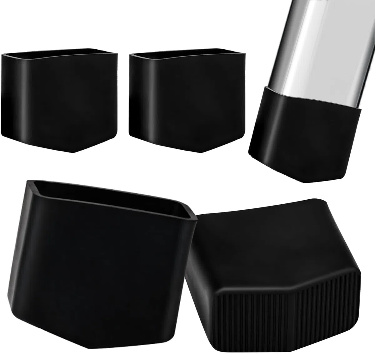 Piedini per Scala in Gomma Diametro Interno 40 x 20 mm Piedini per Scale Alluminio Piedi per Scala Antiscivolo per Scaletta 4Pcs (4Pcs)