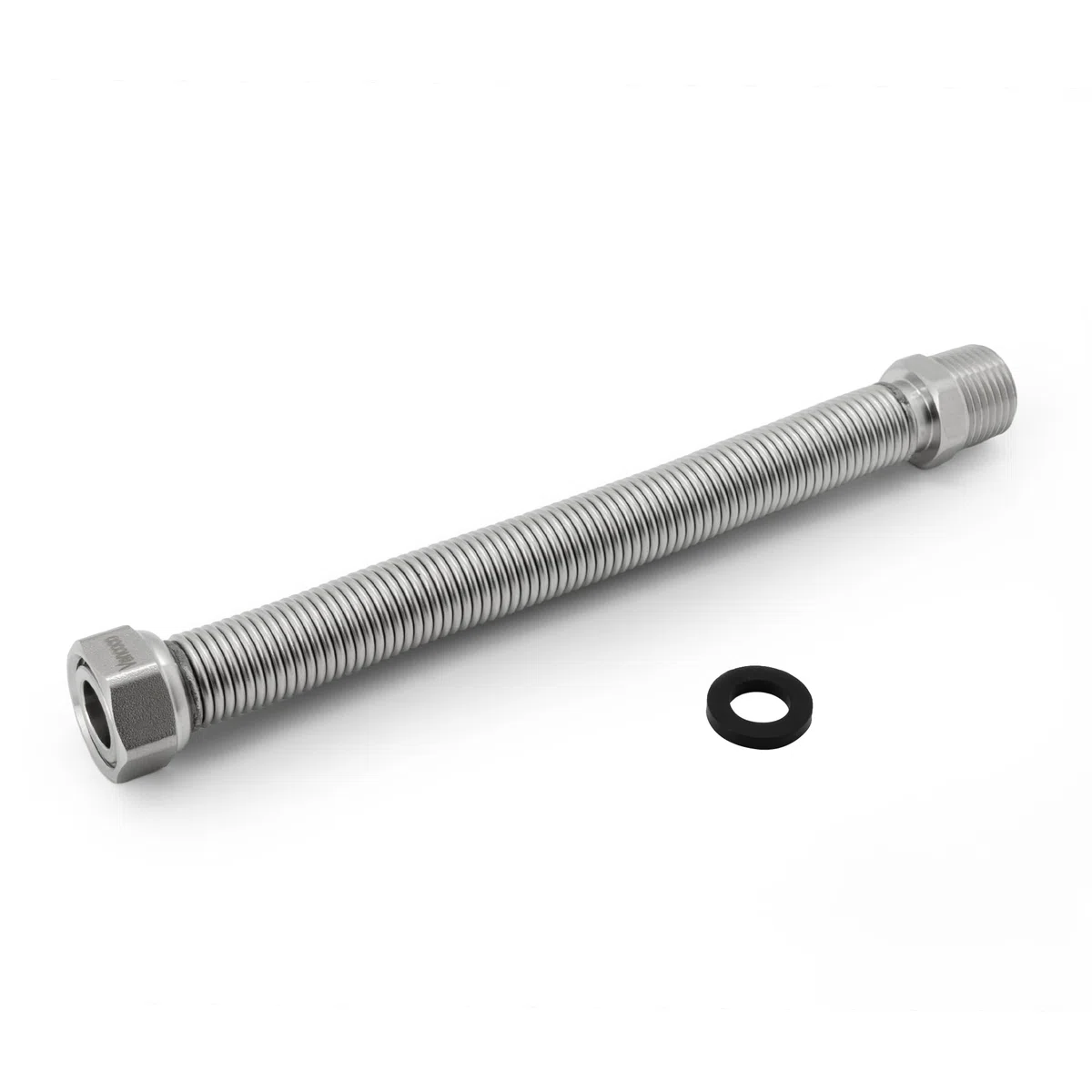 VANCOCO Tubo Flessibile in Acciaio Inox 1/2" Lunghezza Regolabile da 200 a 400 mm, Tubo di Collegamento, Raccordo Flessibile per Acqua