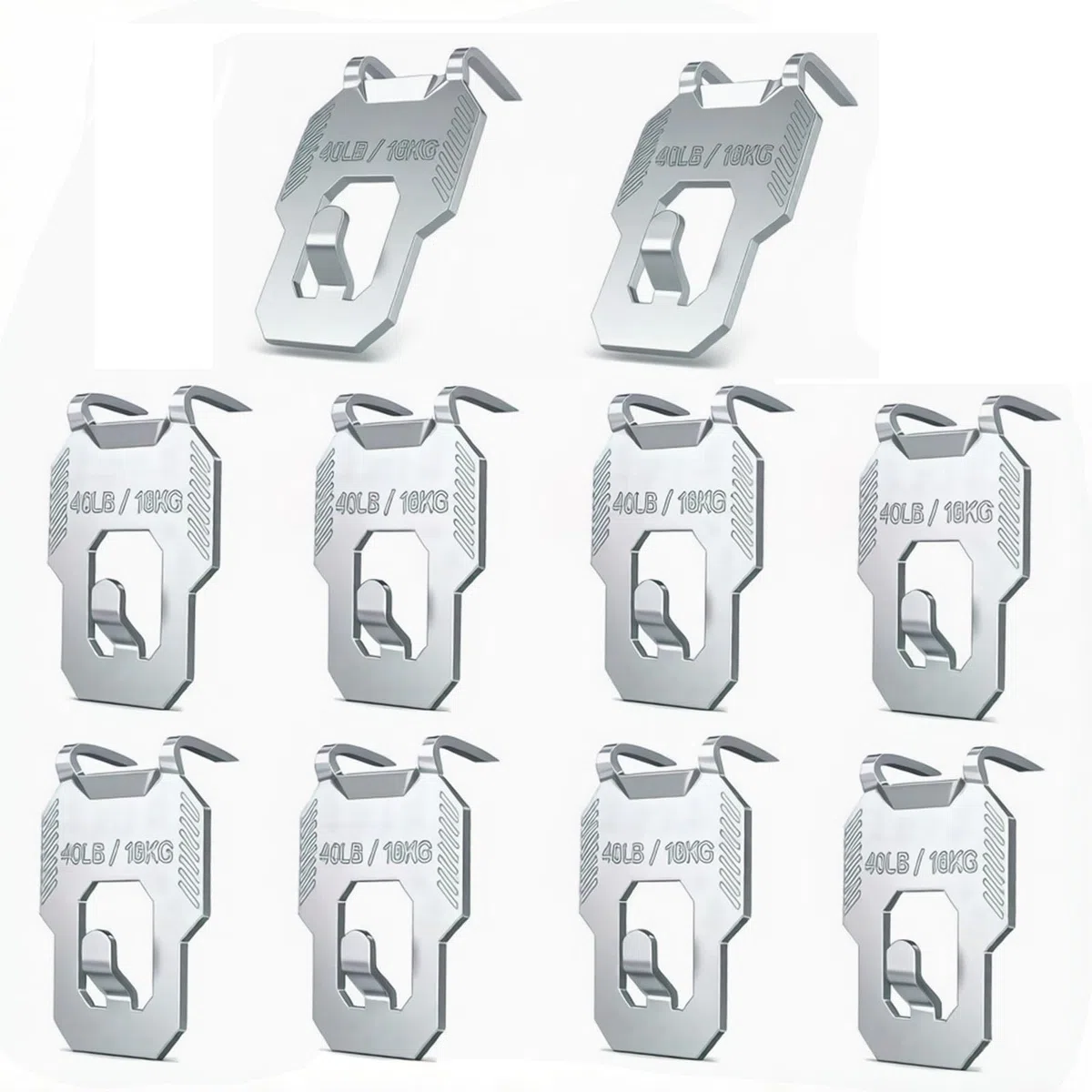 10 Ganci Appendiquadri per Cartongesso (18 kg) – Appendiquadri senza Chiodi, Supporti Pesanti per Quadri, Specchi e Cornici, Fissaggio a Muro senza Forare, Montaggio senza Utensili