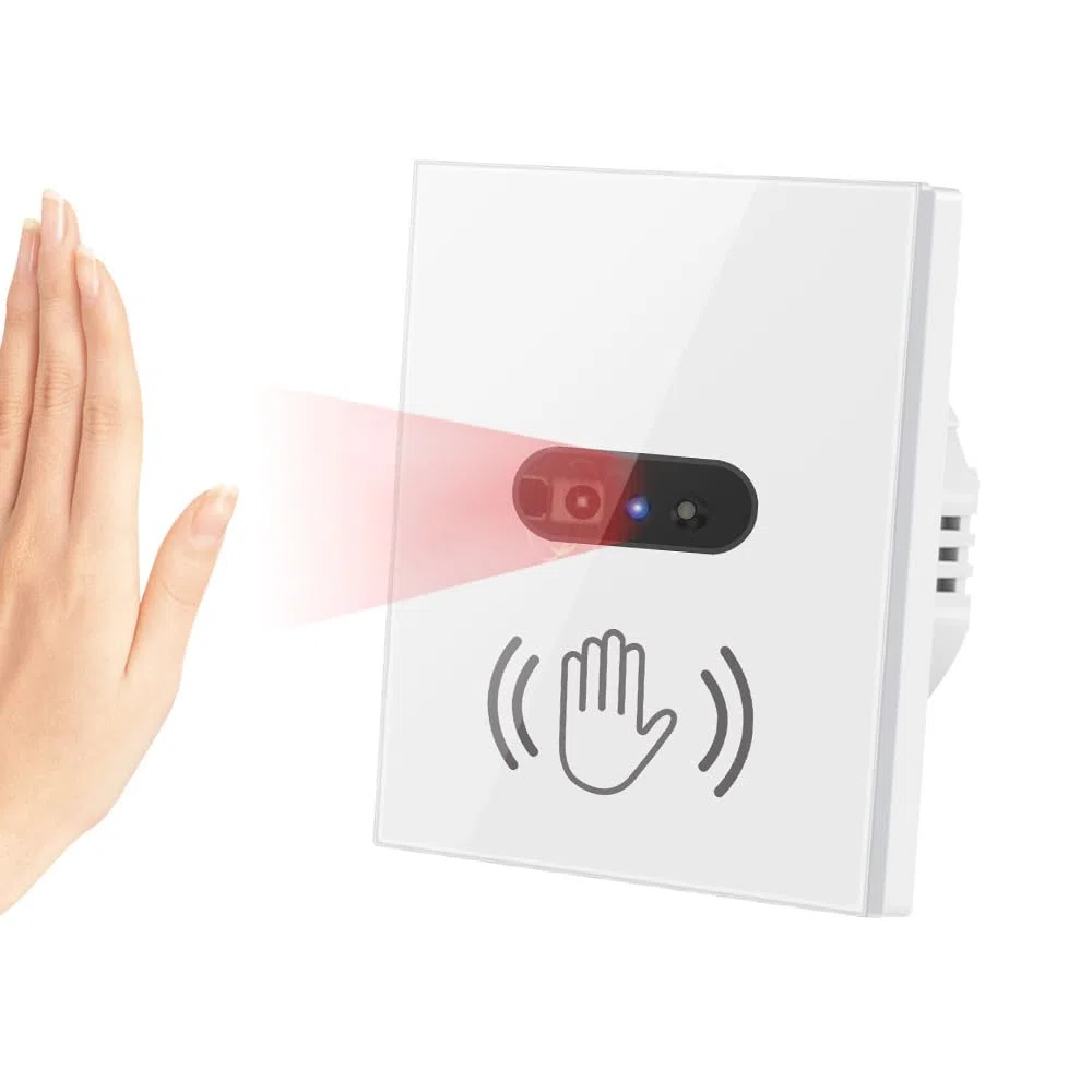 EU 230V Sensore di Movimento IR Interruttore Luce a Infrarossi Senza Tocco con Linea Neutra (EU White)