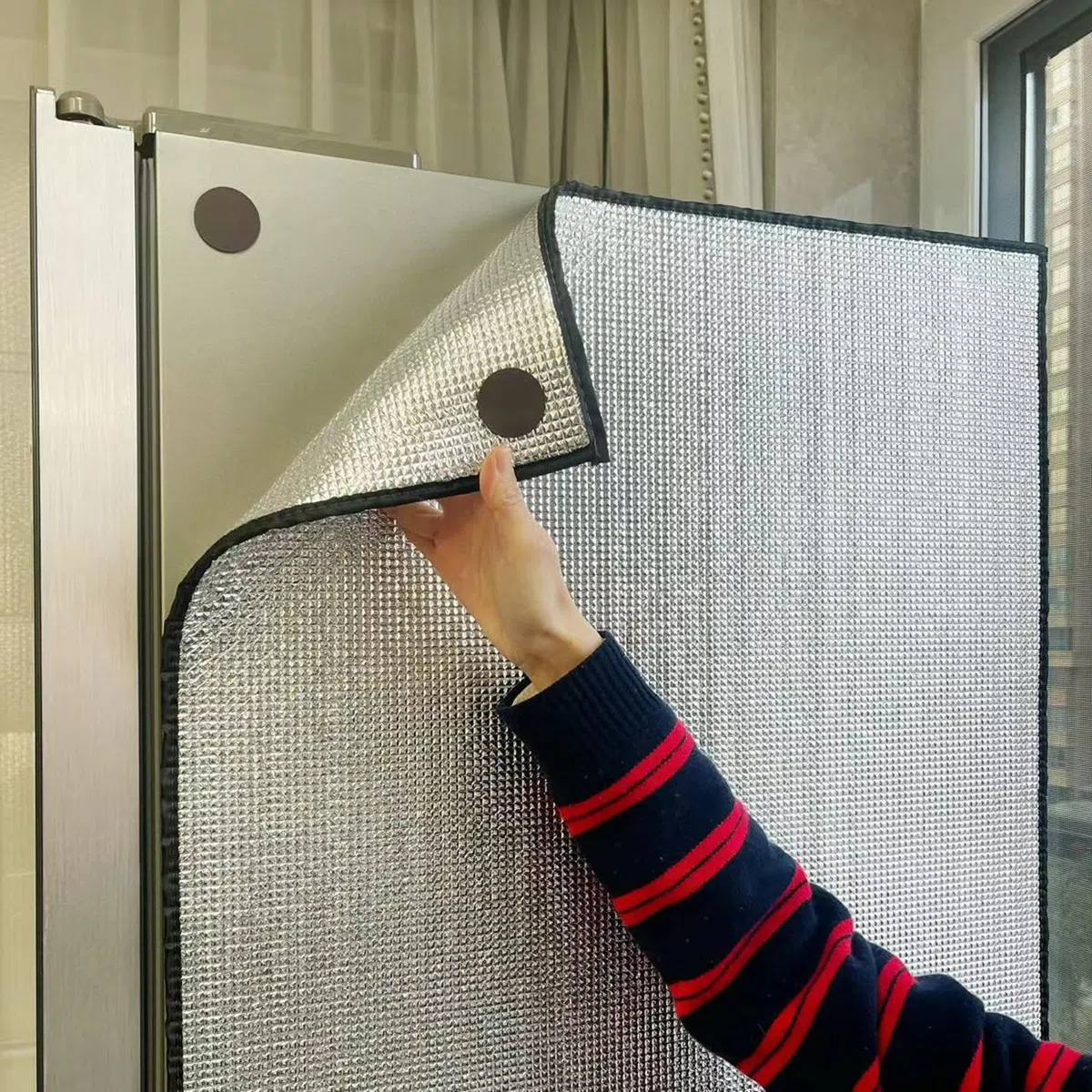 Copertura Isolante Termica per Frigorifero in Foglio di Alluminio,Pannelli Riflettenti per Termosifoni,Isolamento Termico,for Abitazioni,Appartamenti in Affitto