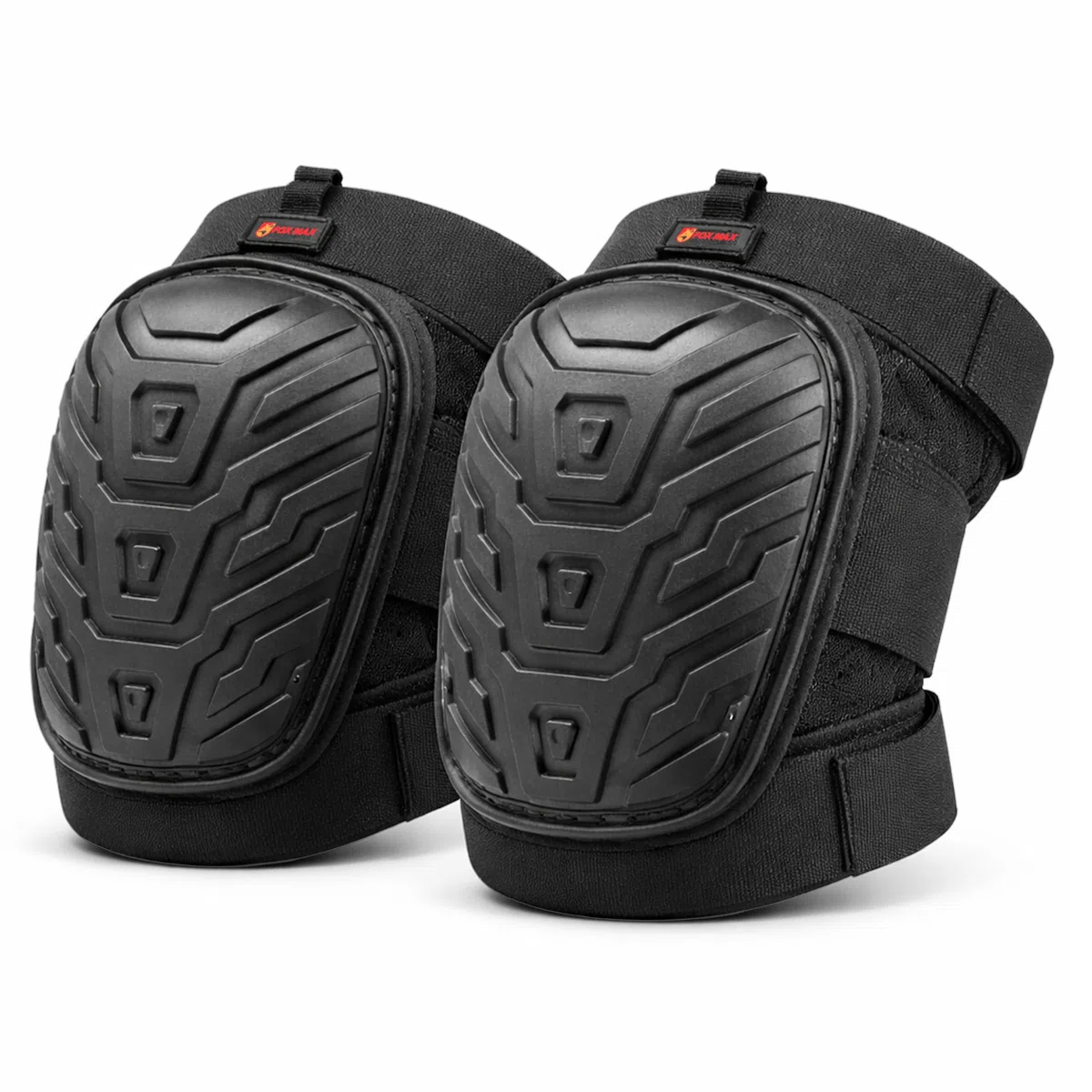 Foxmax Ginocchiere da Lavoro, Regolabili, Resistenti, Antinfortunistiche, Colore Nero