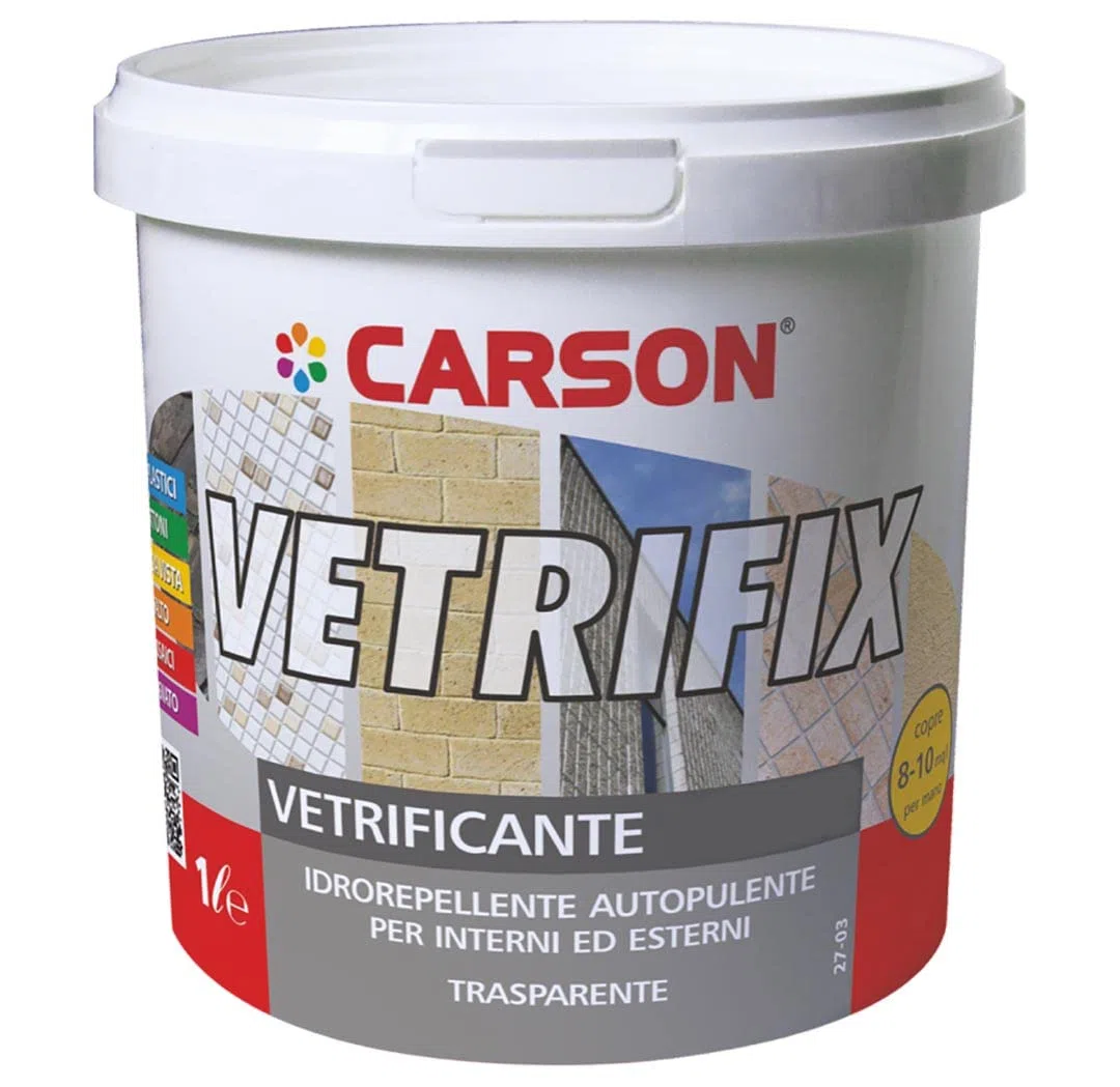 CARSON Colorificio Vetrifix Vetrificante Idrorepellente Autopulente Per Interni Ed Esterni Lucidante Protettivo (1 Lt, Lucido)