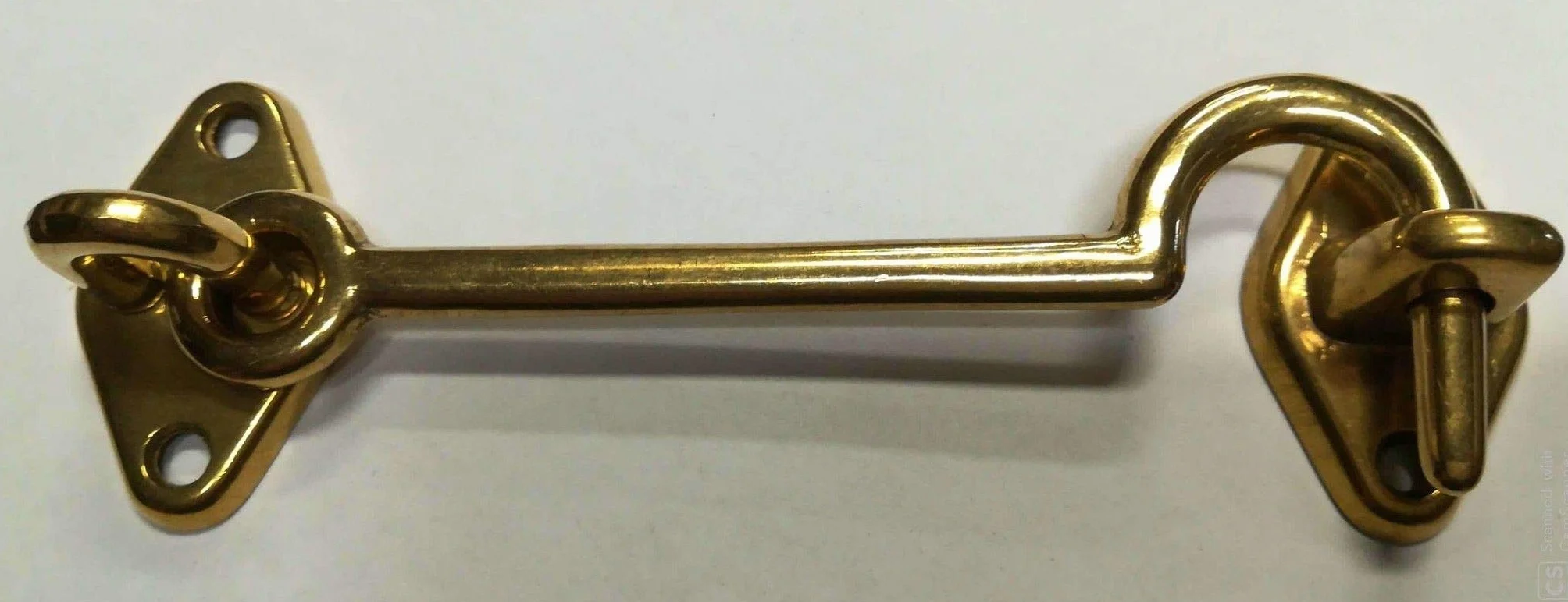 Gancio fermapersiane mm 100 ottone lucido