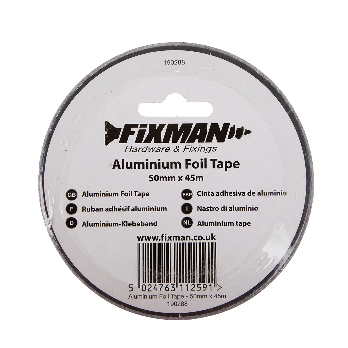 Fixman, Nastro adesivo in alluminio, 50 mm x 45 m, Grigio (argento)