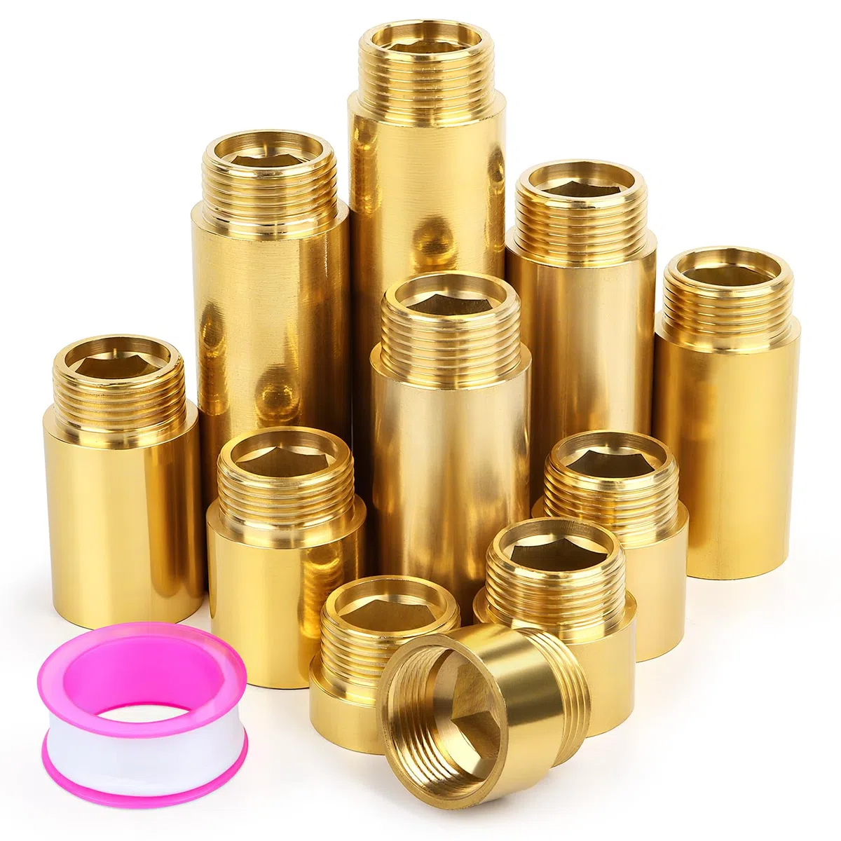 Prolunga Rubinetto Ottone 3/4 Pollici 100mm Prolunga Raccordo filettato 1Pcs Prolungas Rubinetto Acqua Estensione per Rubinettos Giardino Per Riscaldamento e Installazione Acqua Potabile