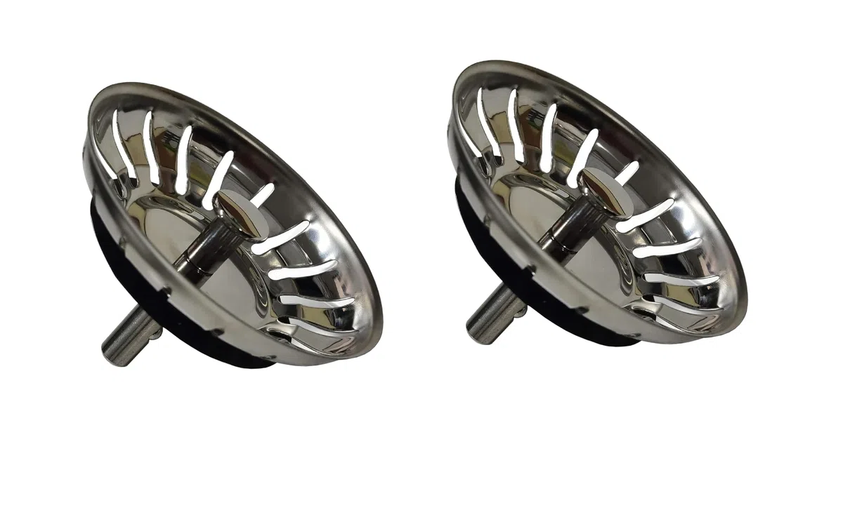 Kippen 5805 - Kit Composto da 2 Pezzi di Tappo Filtro per Lavello da Cucina in Acciaio Inox. Diametro 78mm.