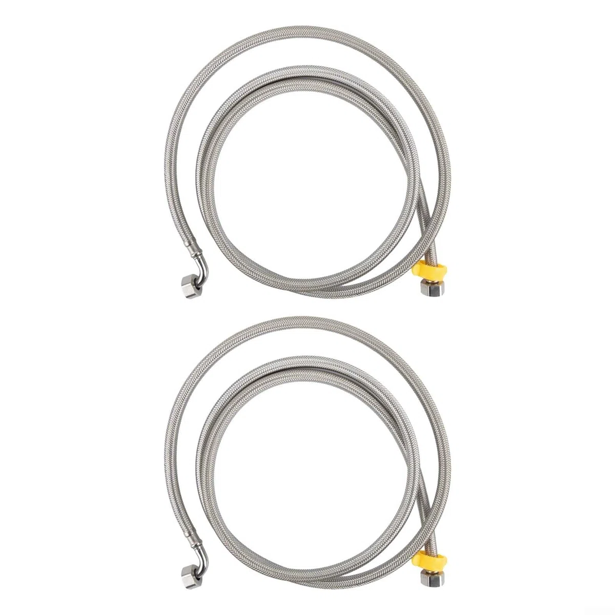 Tubo flessibile a gomito da 2 m, in acciaio inox, per tubo intrecciato per bagno, cucina, impianto idraulico, acqua calda e fredda
