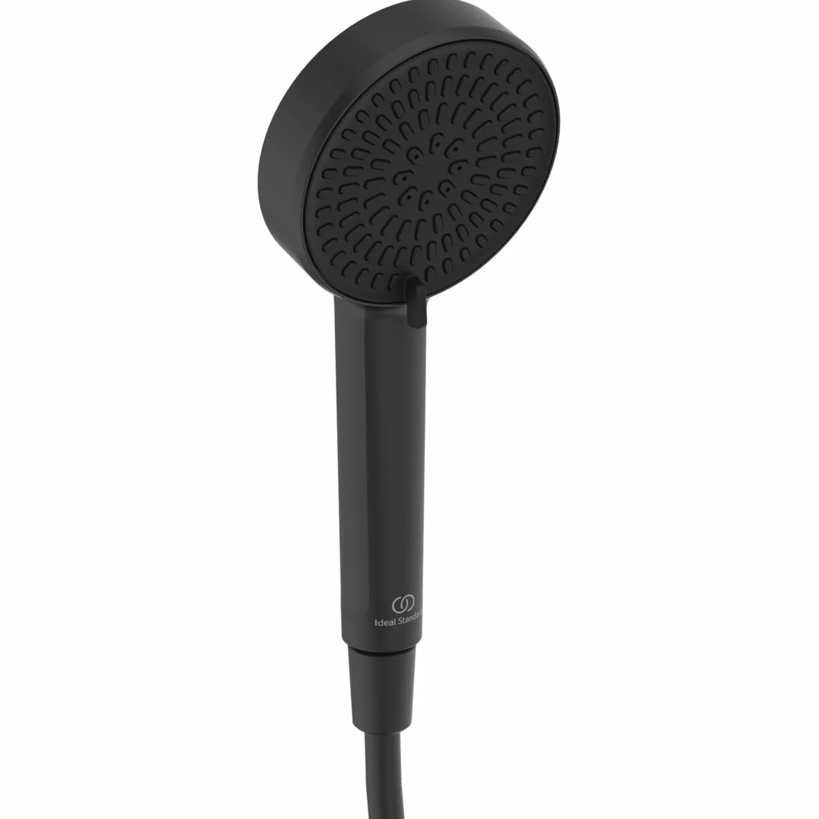 Ideal Standard Idealrain Alu+ Doccetta multifunzione, con due tipi di getto tramite selettore rotante, soffione doccia a risparmio idrico con ugelli EasyClean – Nero Opaco (100x56x232 mm)