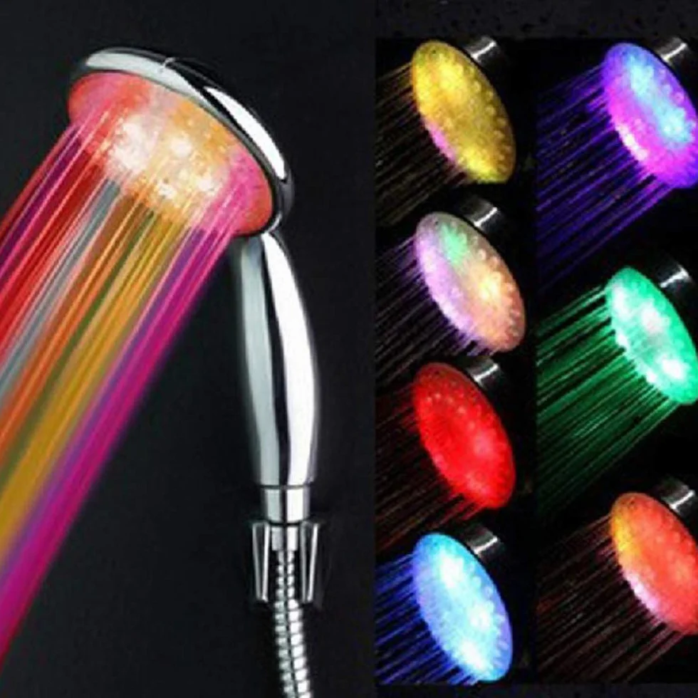 Doccia Led, Doccia a Risparmio Energetico Abs Materiale Di Placcatura 25×11×2cm Alta Qualità E Lunga Durata 7 Tipi Di Cambio Colore 2 Tipi Di Modalità Pioggia Risparmia Il 40% Di Acqua