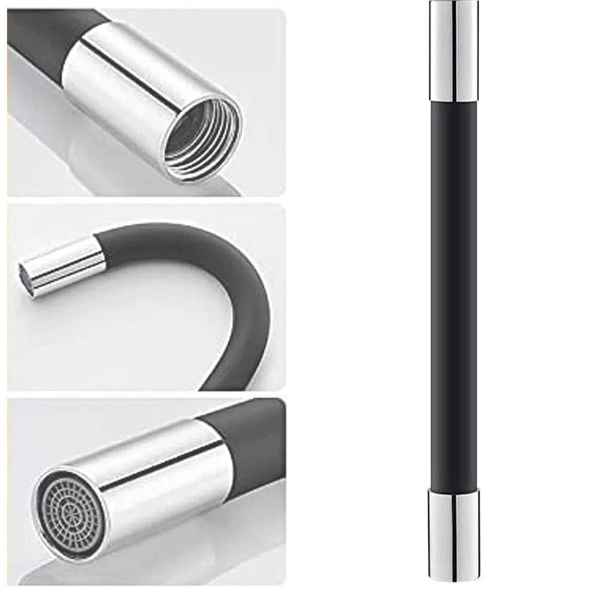 Tubo di prolunga universale per rubinetto, tubo di estensione schiumogeno girevole a 360°, flessibile regolabile per allungamento del rubinetto tubo in silicone per cucina, bagno, giardino,