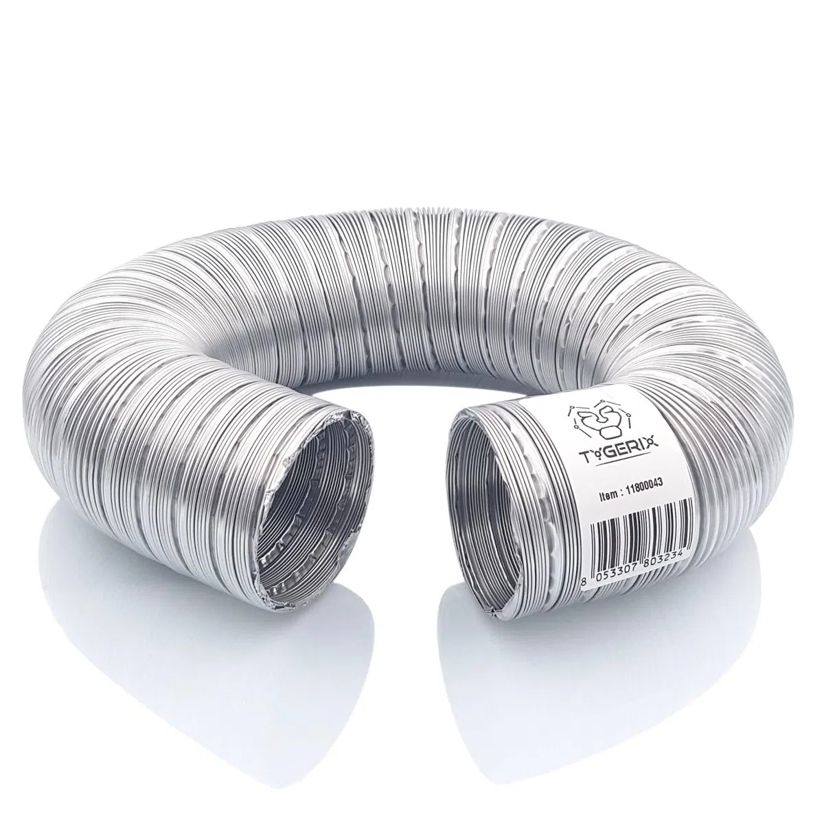 TYGERIX® Tubo Flessibile in Alluminio diametro 60 mm | Pieghevole e Allungabile fino a 1,2 metri | Resiste fino a 250°C | Maggiore Spessore e Resistenza alla Corrosione e all'Usura | Certificato
