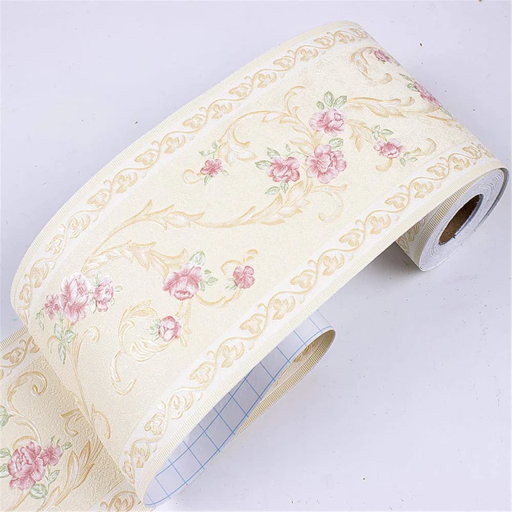 Carta Adesivo Per Paretibordi Per Carta Da Parati Autoadesivi Rimovibile Per Cucina Bagno Piastrelle Adesivo Per Pareti Autoadesiva fiori gialli 10.6cm X 500CM