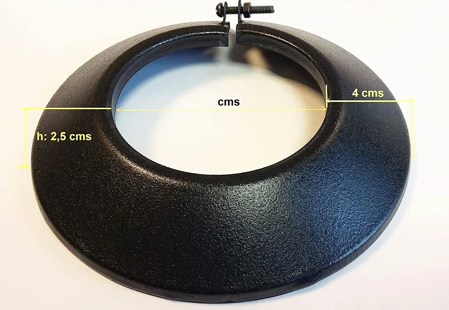 Abbellimento nero vetrificato 900°C-Ø120 mm-Rosone per condotti di stufe e caminetti