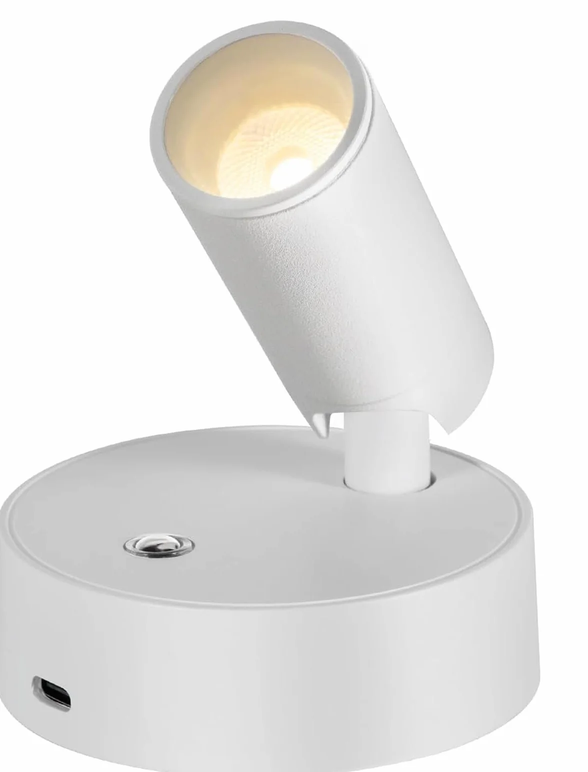 Cefrank Faro a LED senza fili dimmerabile, 4000 K, 2000 mAh, autonomia, girevole a 320°, 1 pezzo, bianco, Lampade da lettura - montate su scrivanie, armadietti, sponde del letto