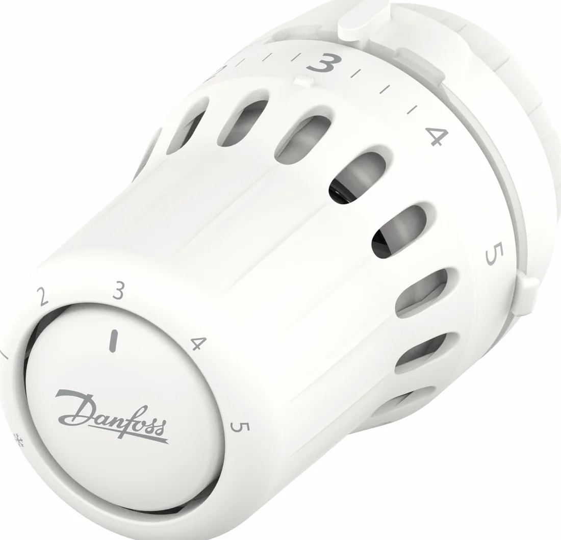 Danfoss React RA click, testa termostatica con soffietto termostatico riempito di liquido e sensore integrato, diametro collo 23 mm