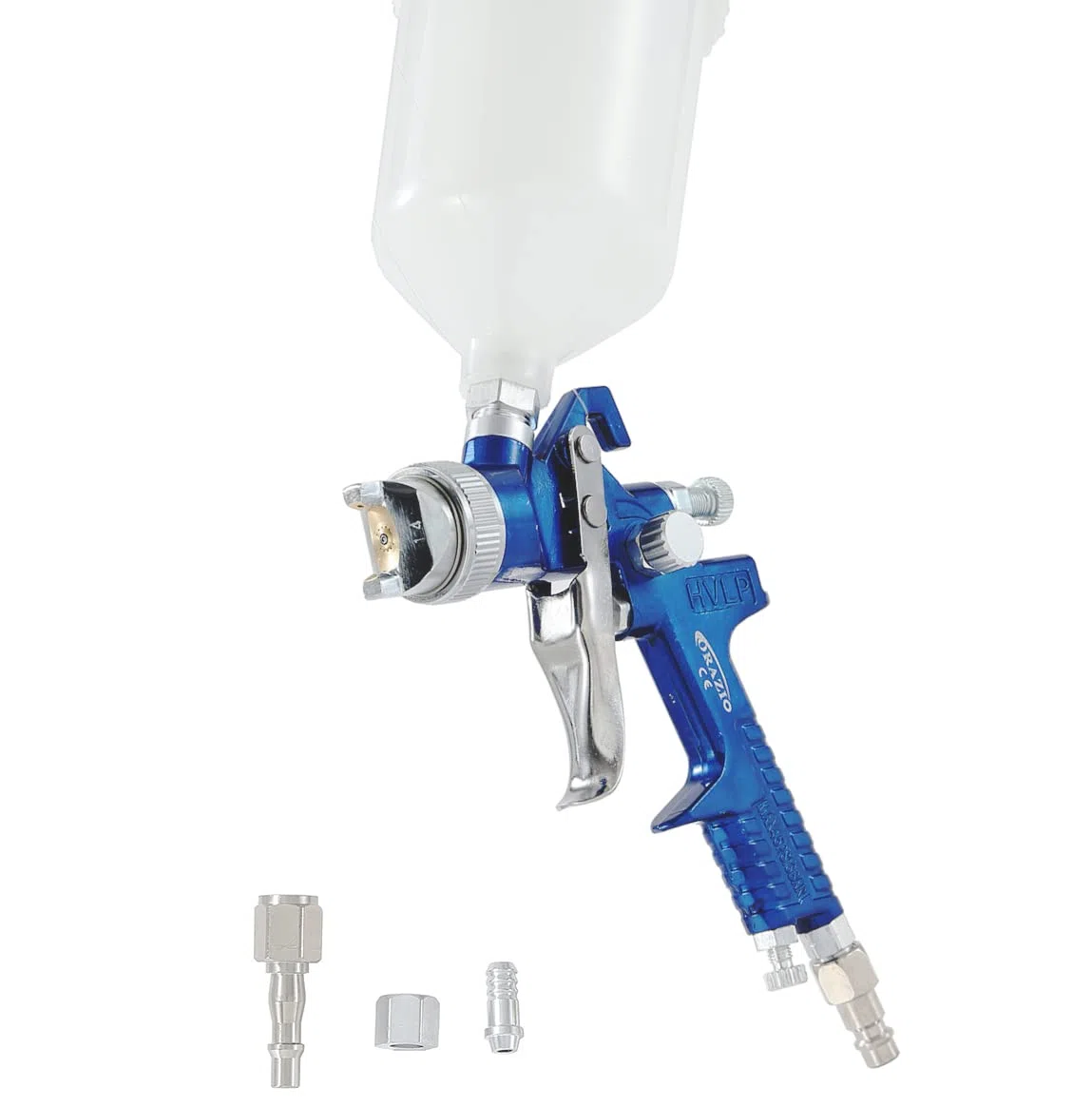 ORAZIO HVLP Mini Pistola a Spruzzo Gravità 500CC 1,4mm Ugello in Rame Spruzzatore per Vernice in Alluminio Compressore d'Aria per Auto Recinzione Verniciatura Spruzzatura