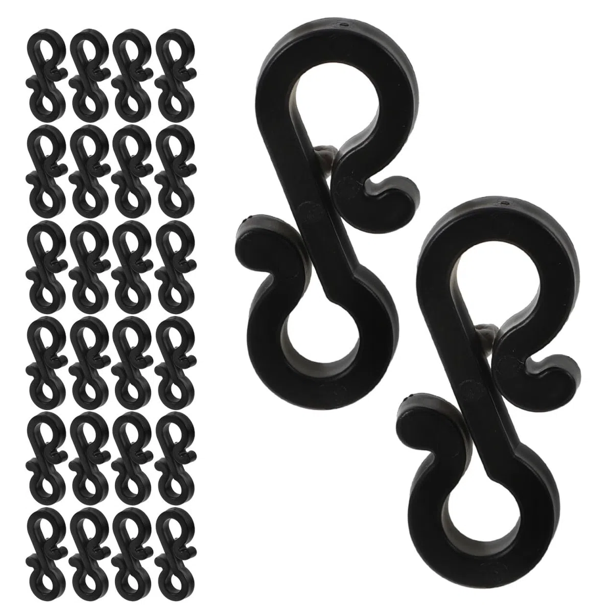 Beavorty 50 Pezzi Ganci e per Decorazioni Festive a S in Plastica Riutilizzabili Resistenti alla Deformazione Facili da Installare per Luci Natalizie da Esterno Luci per Albero di Natale