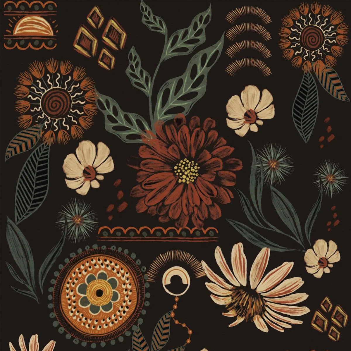 Carta da parati autoadesiva in ceramica con fiori scuri, 44X600CM, pellicola decorativa rimovibile per mobili