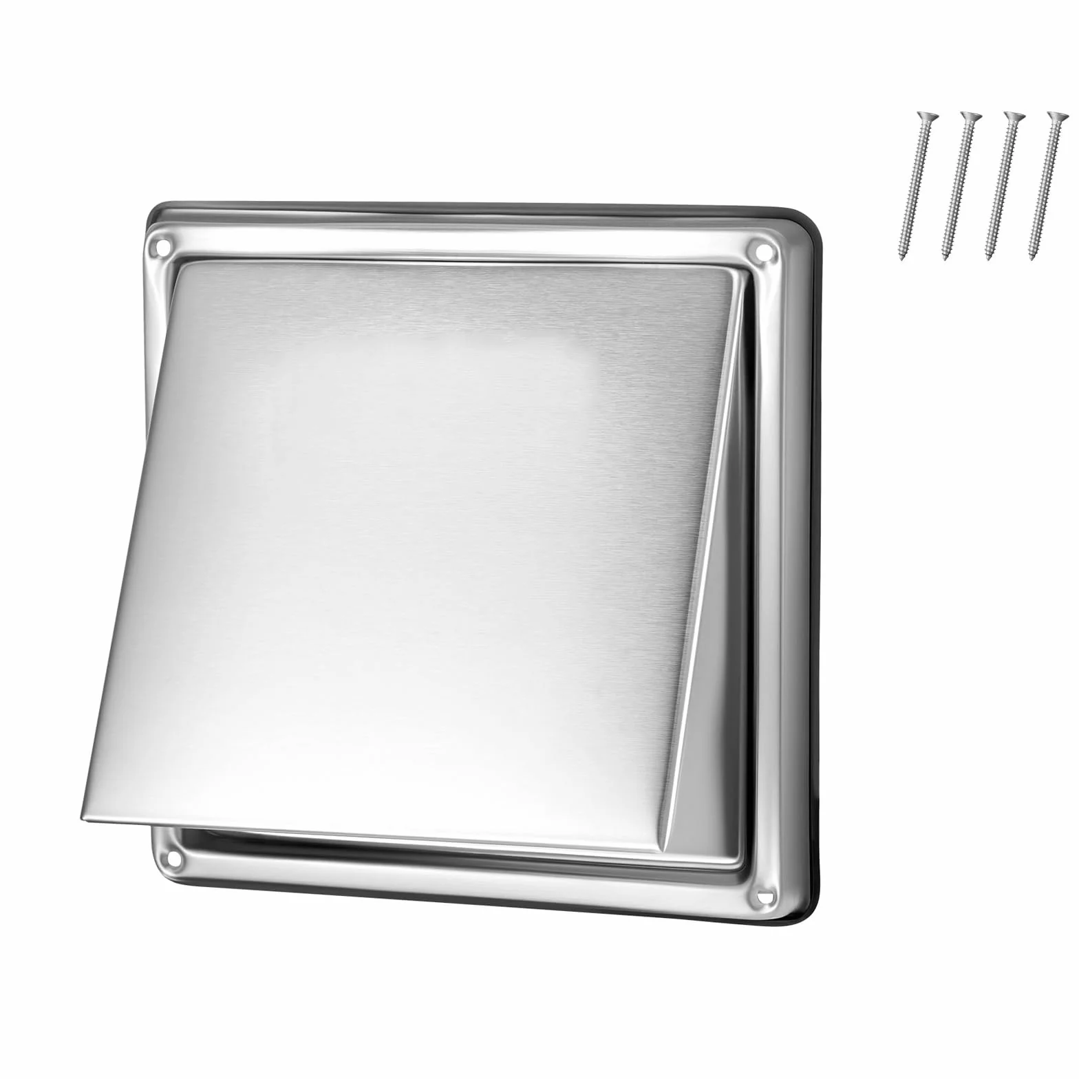 VEVOR Copertura per Presa d'Aria Esterna da 145 mm, Copertura Quadrata per Cappa di Ventilazione in Acciaio Inox, con Schermo di Protezione Integrato, per Casa, Bagno, Garage, 1 Pezzo, Argento