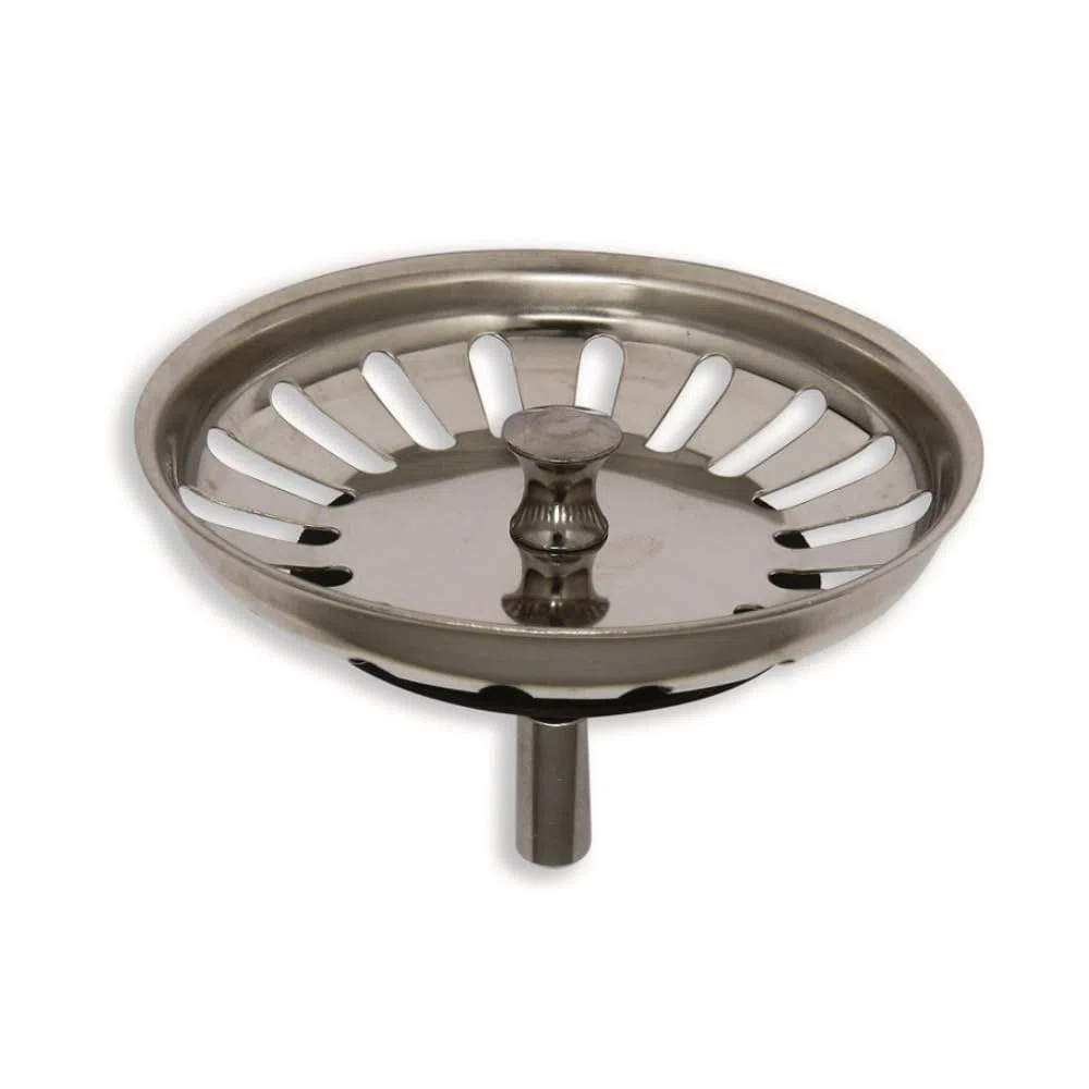 Schläfer 439720 | Tappo Universale in Acciaio Inox per Lavandino Cucina, con Filtro a Cestello Fermarifiuti Ø 83mm, Perno di Raccordo Ø 8mm, Confezione da 2 Pezzi