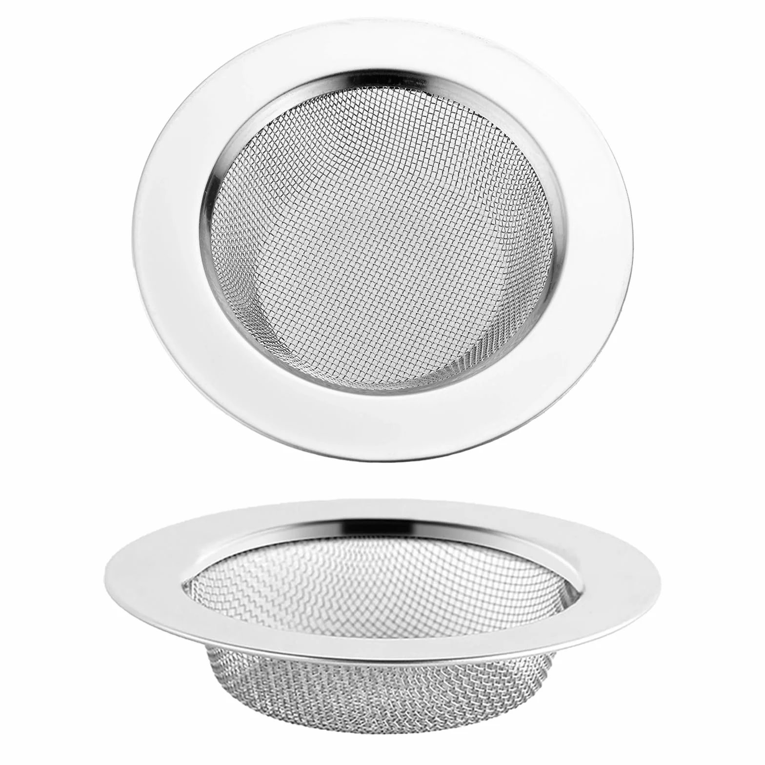 2 Pezzi Filtro Scarico Lavandino Cucina Inossidabile Retina per Adatto Doccia Lavabo Vasca o Lavello,Prevenire l'intasamento delle Fognature,Diametro Esterno 7.5 cm/3in,Diametro Interno 4.5 cm/1.77in