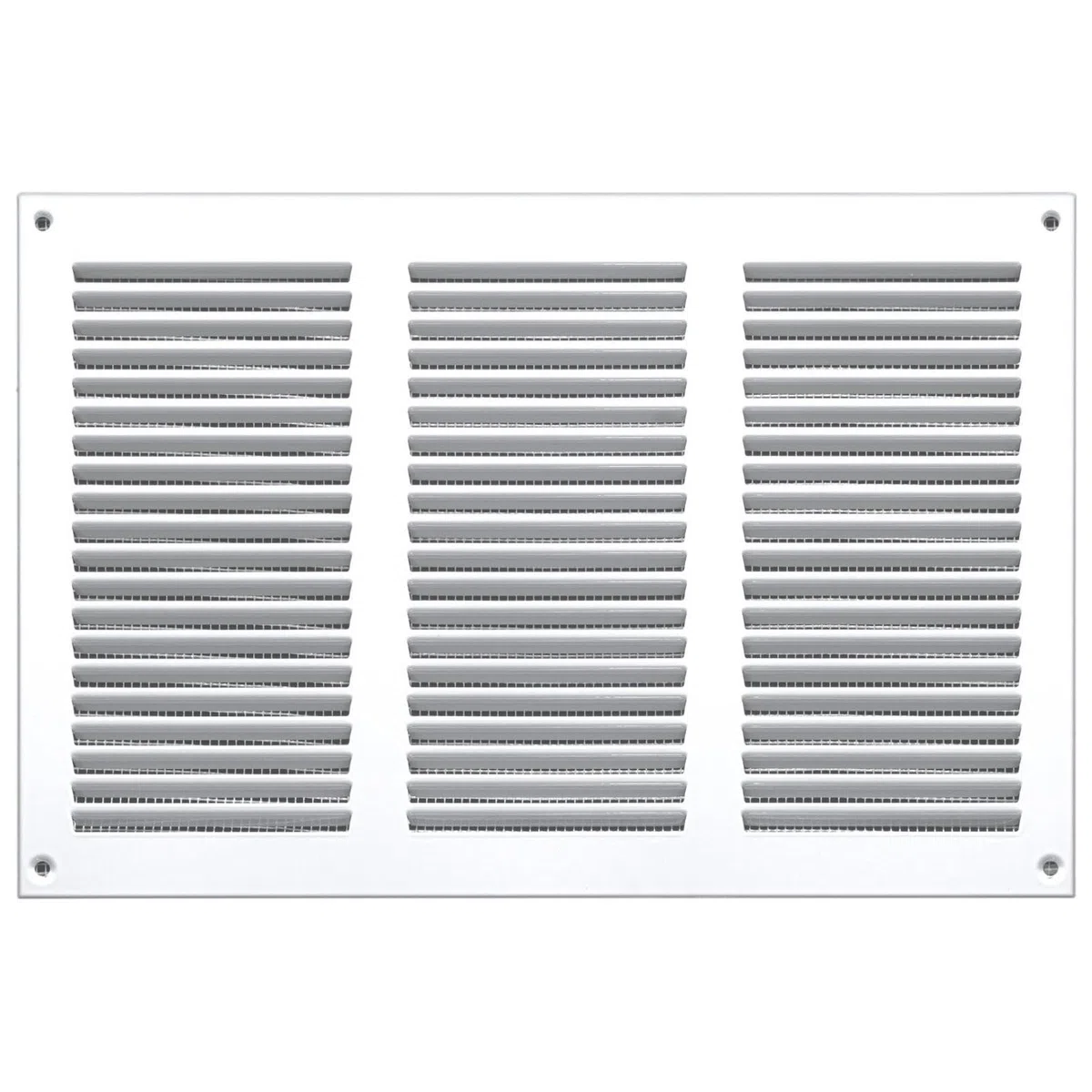 Steinberg14 Griglia di Ventilazione Rettangolare 300x200 mm - Griglie di Aerazione in Metallo Bianco - Serranda di Scarico dell'aria con Zanzariera - Copri Bocchetta Interna a Parete e a Soffitto