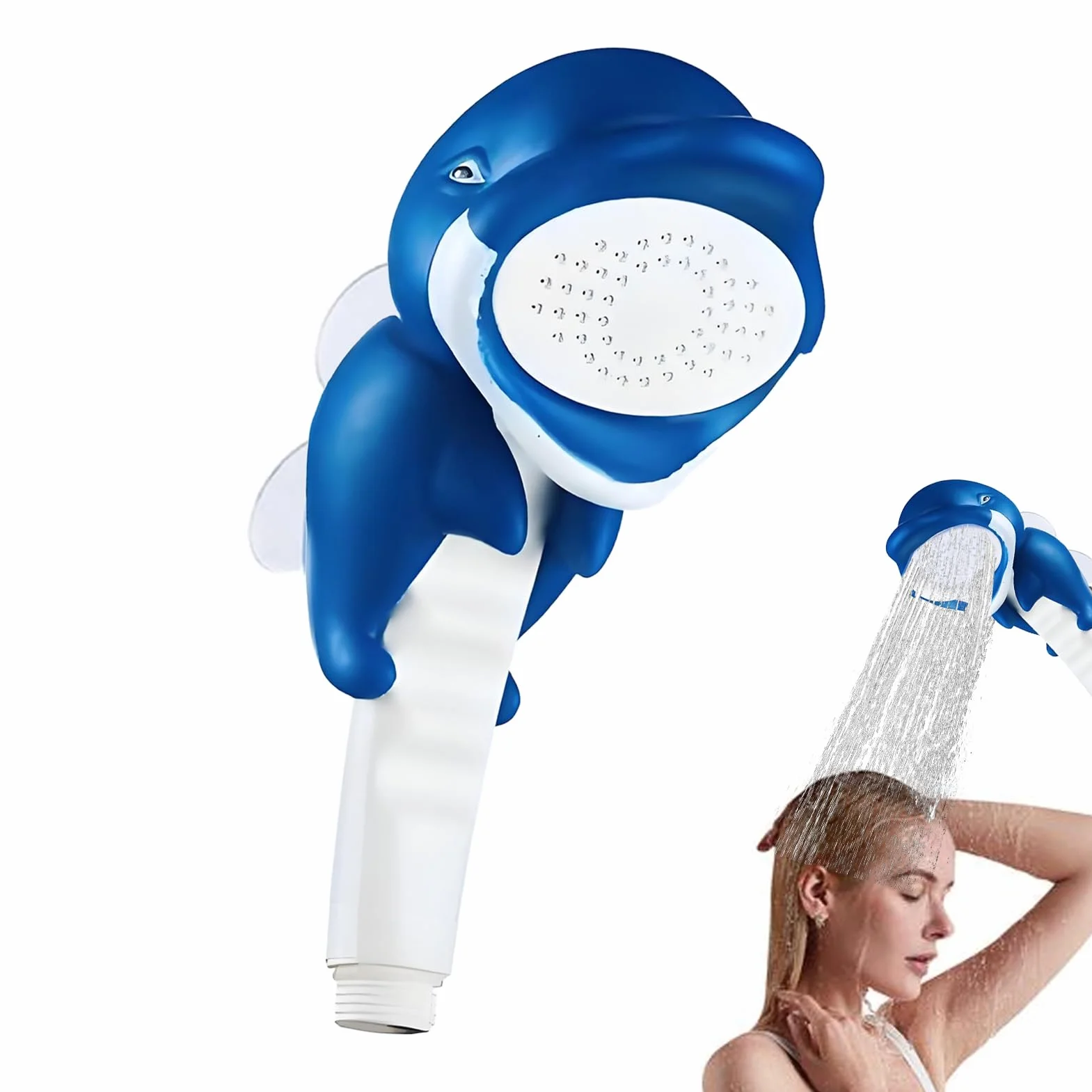 Soffione Doccia Per Bambini, Soffione Doccia A Di Delfino In Stile Cartone Animato, Soffione Doccia Portatile A Ventosa, Soffione Doccia Con Supporto, Tubo E Valvola Di Deviazione