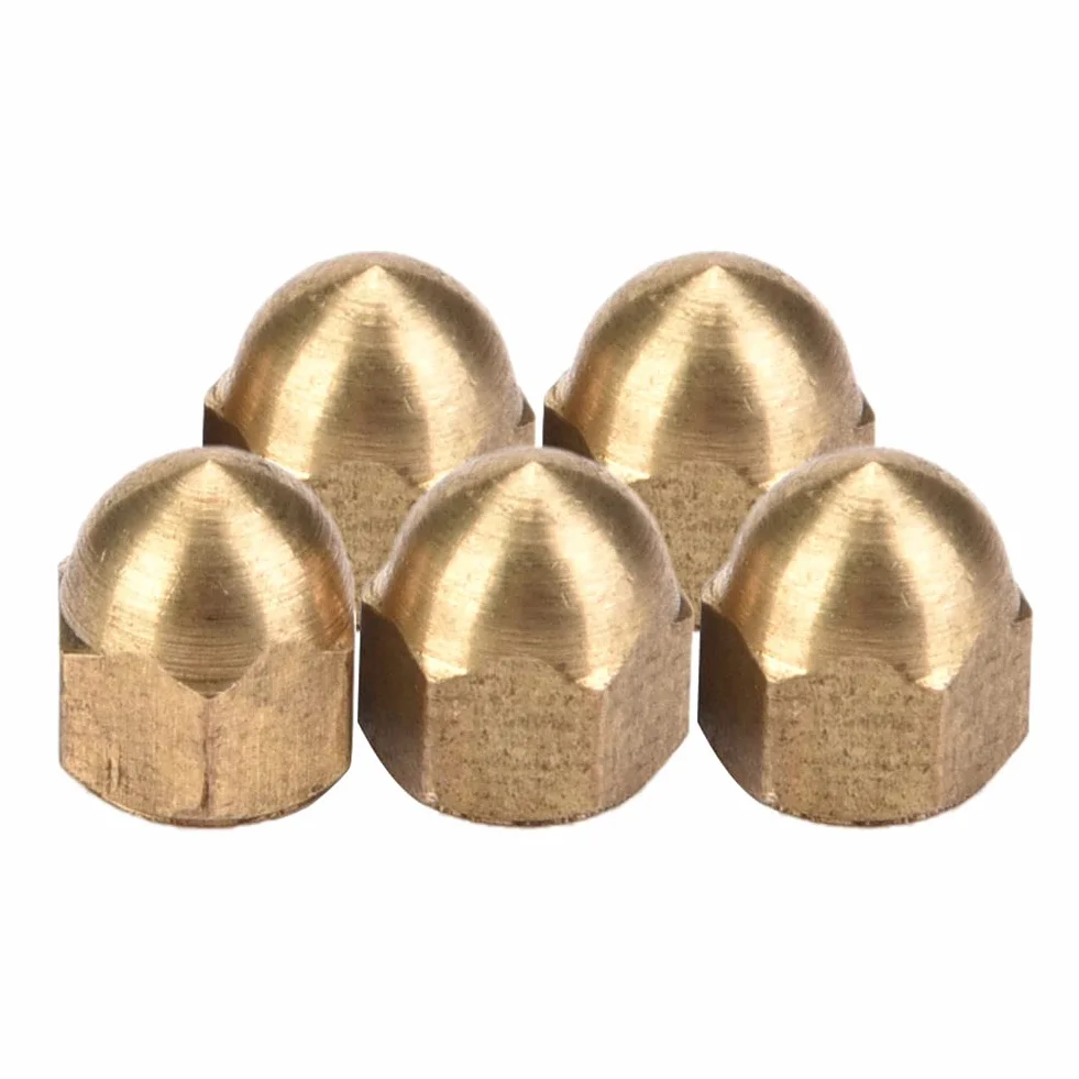 20 pezzi Kit di Dadi per Tappi, M4 Dado Cieco Dadi a Ghianda in Ottone Set di Dadi Esagonali