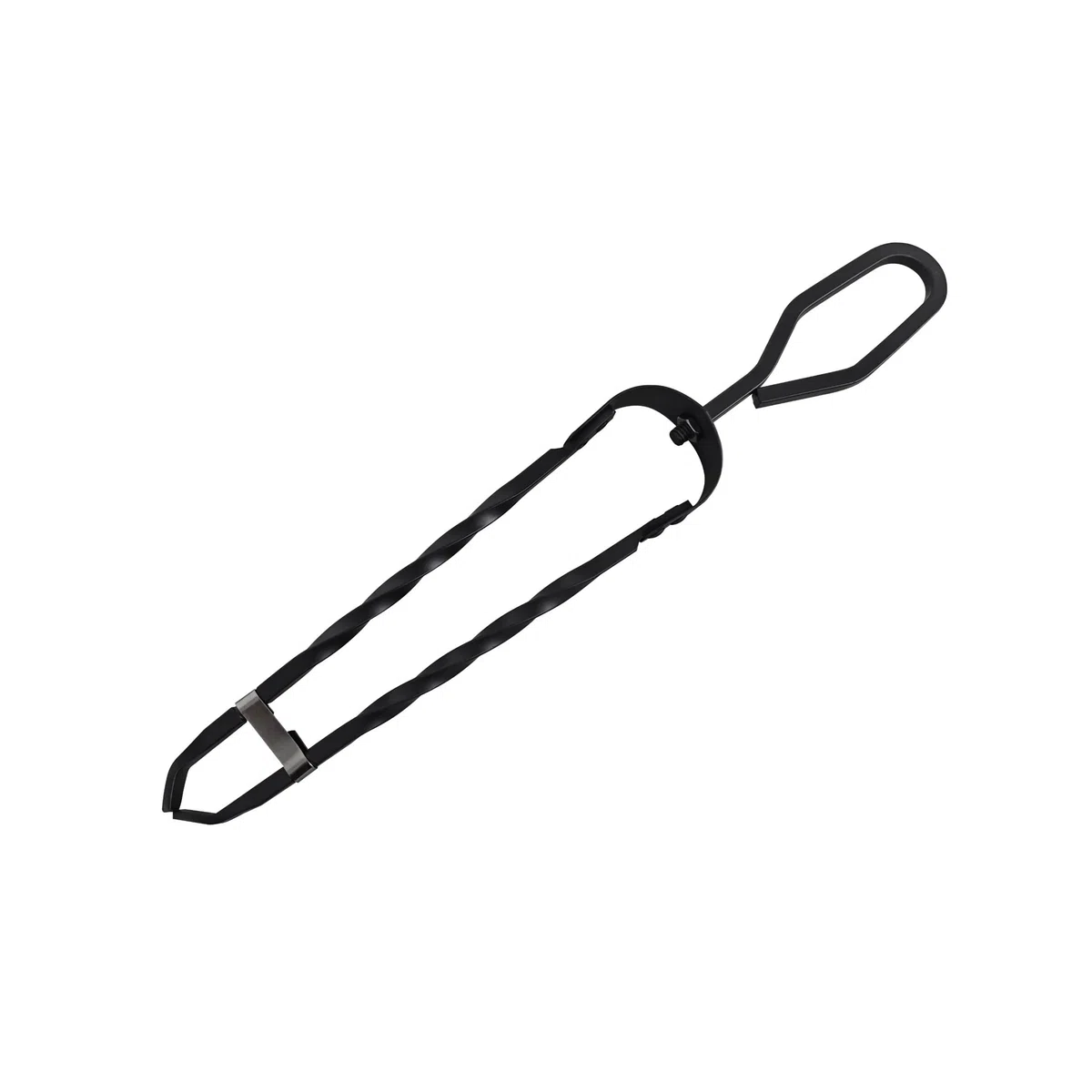 Relaxdays Pinza per Legna da ardere, in Ferro battuto, 46 cm, Pinza per Legna e bricchetti, Nero