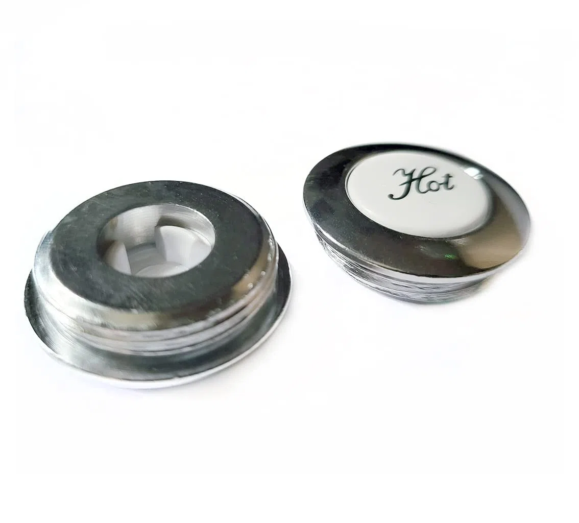 Viti di ricambio a testa a croce per rubinetto caldo e freddo, 27 mm, in metallo cromato e plastica argentata, kit di conversione tradizionale per lavabo da bagno e rubinetto