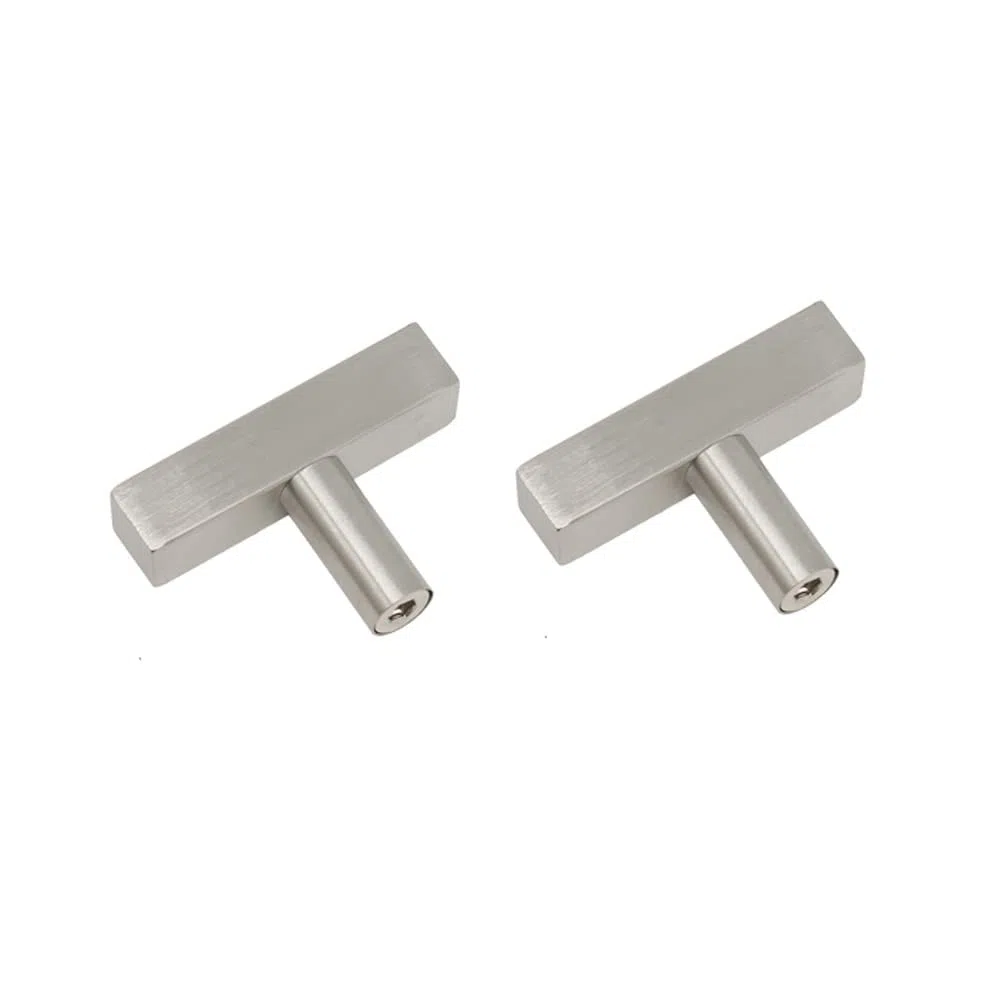 2 pezzi Maniglie Armadio Acciaio Inossidabile T Barra Maniglie Maniglie per Mobili Cucina Cassetti Moderne Porte Maniglie Argento Foro singolo