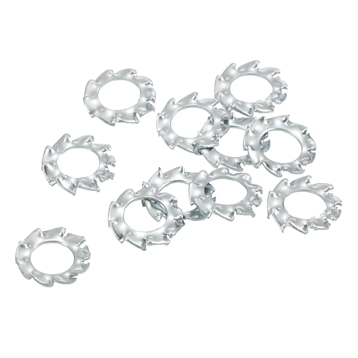 QUARKZMAN 100pz Rondelle Bloccanti a Stella con Denti Esterni, M3 Finitura in Zinco Acciaio Rondelle Bloccaggio Serrate Esterne per Fissaggi di Attrezzature Meccaniche, Argento