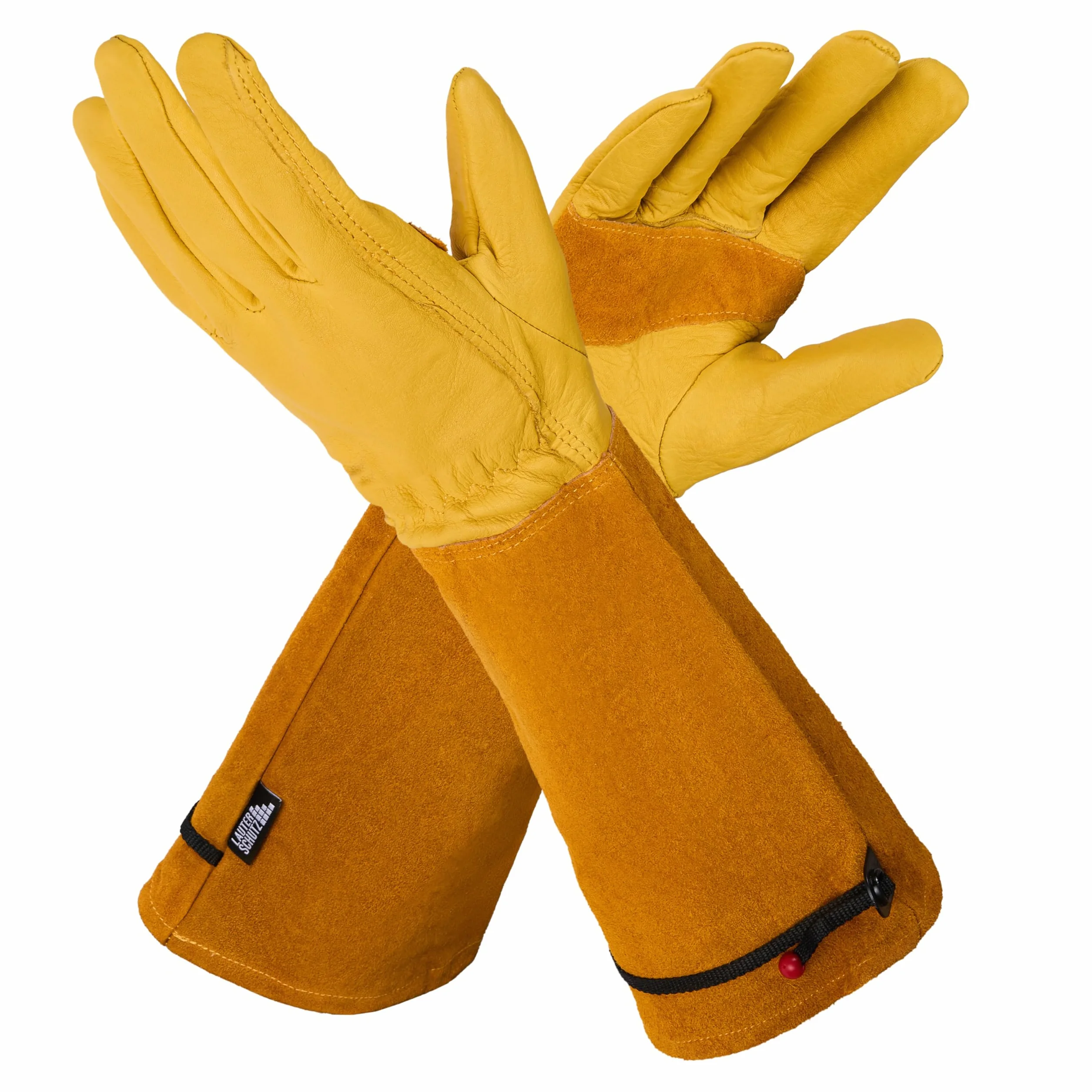 LAUTER SCHUTZ ® Guanti in pelle bovina con cuciture posteriori per libertà di movimento e comfort (L, giallo)