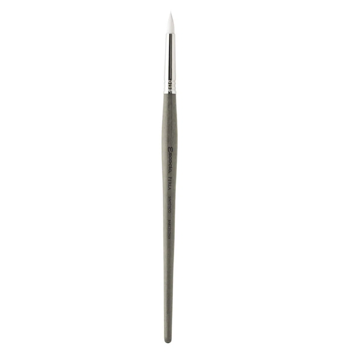 Speedball Art Products 1435-1 Escoda Perla Series Artist Watercolor & Acrylic Handle Short Pointed Round Paint Brush Size 1, Synthetic White Toray Filament