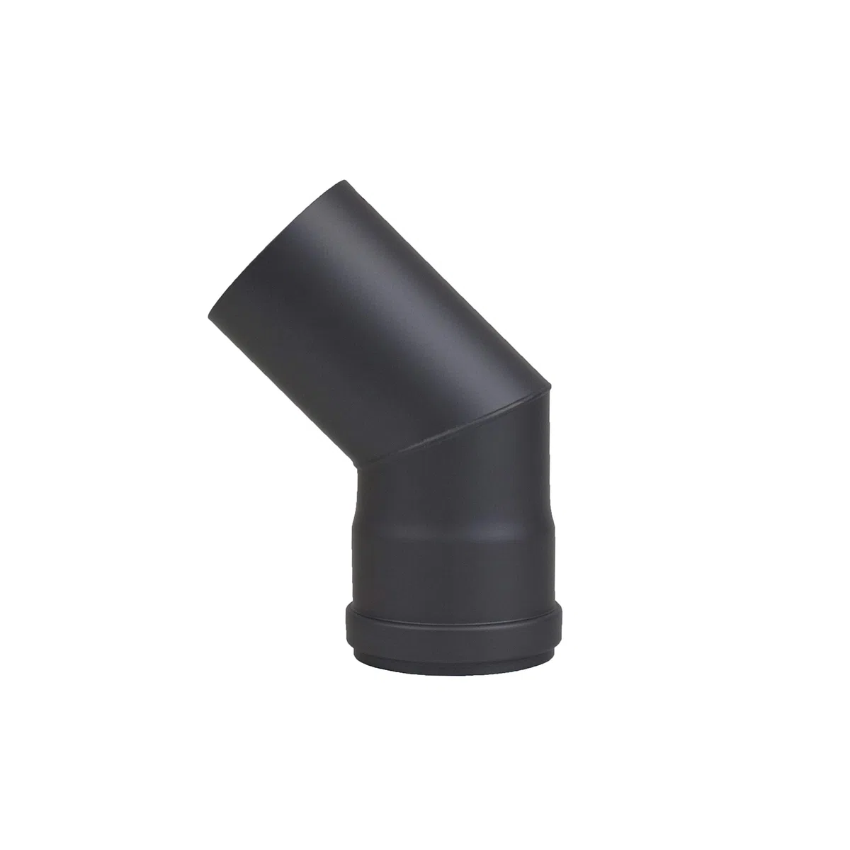 Tubo a gomito per canna fumaria a pellet, diametro 80 mm, grigio nero (arco 45°, nero)